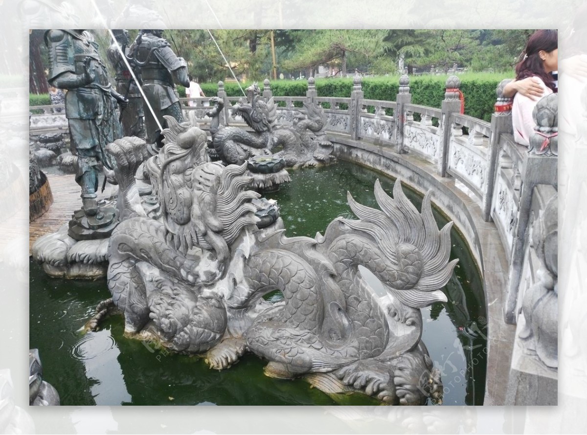 潍坊金泉寺水池佛像雕塑喷泉