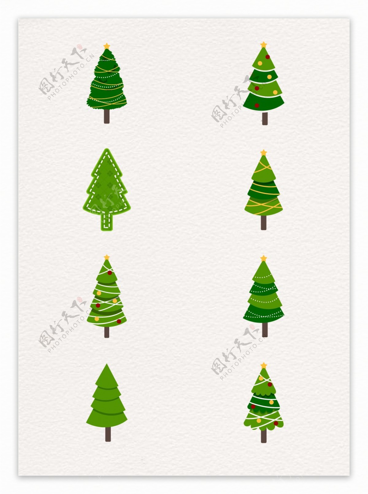 绿色卡通圣诞树eps设计