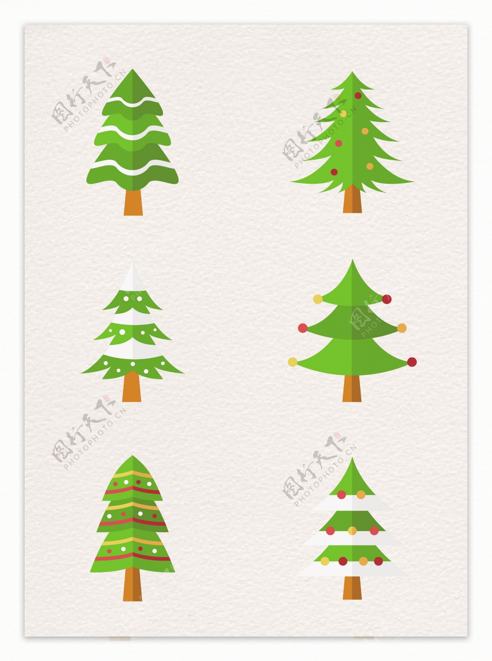卡通圣诞树圣诞节树木设计
