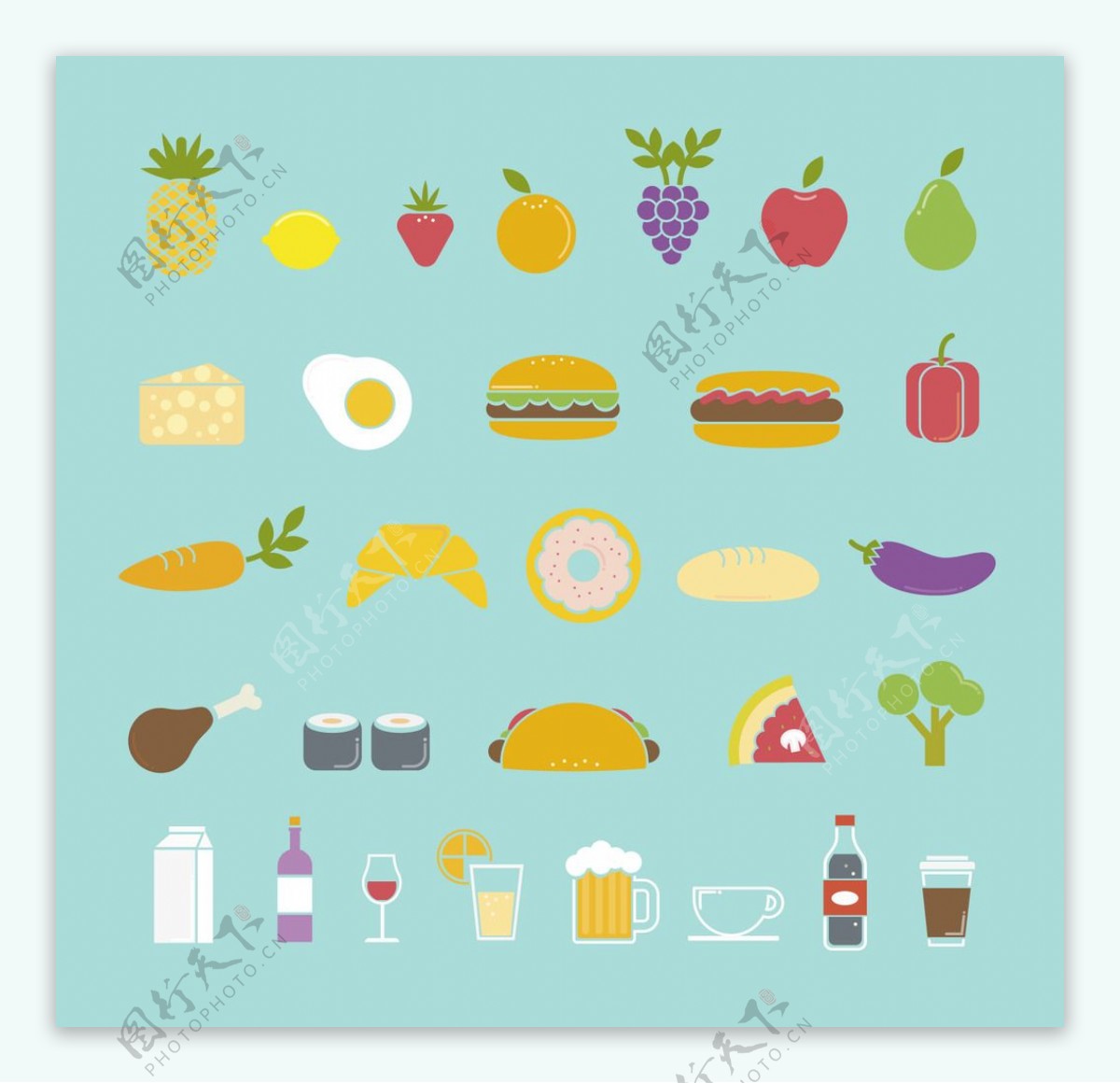 食品图标海报