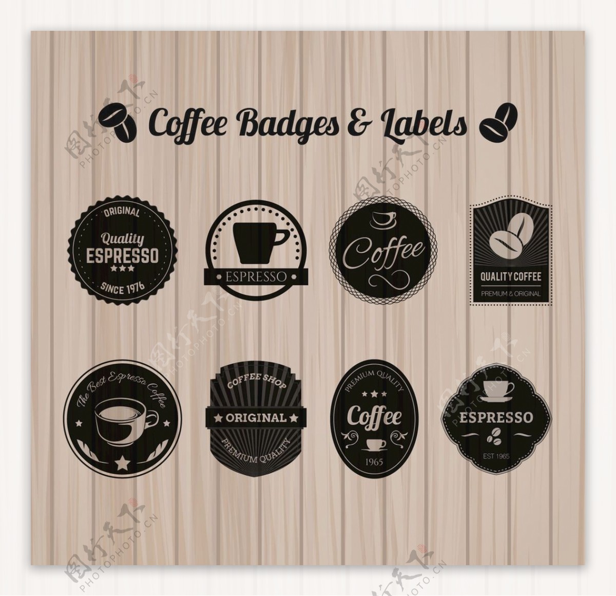 咖啡徽章标签
