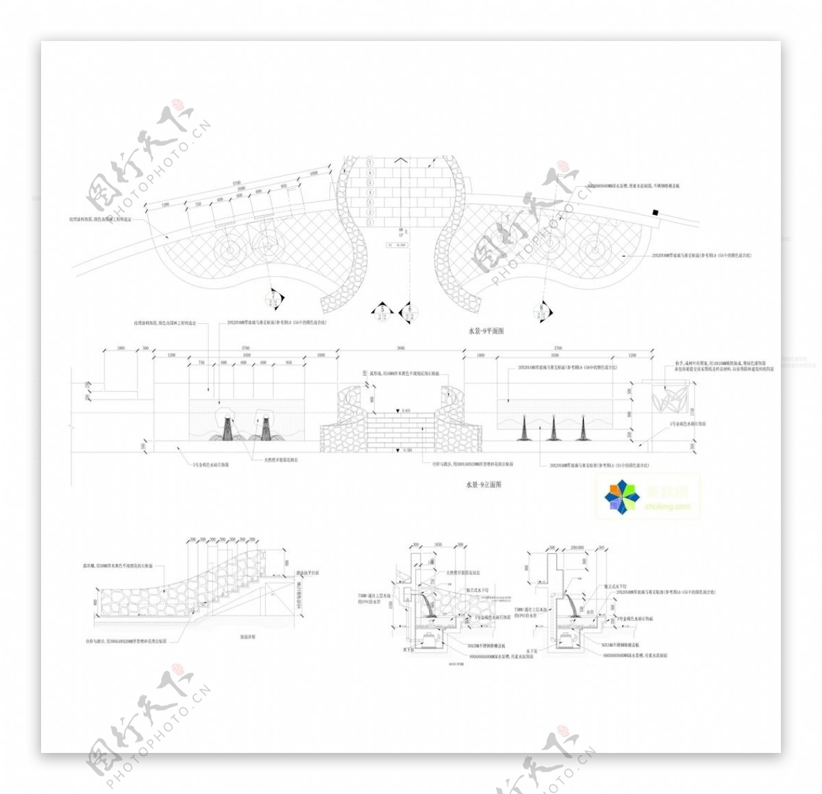 CAD公园绿化桥路道路绿化