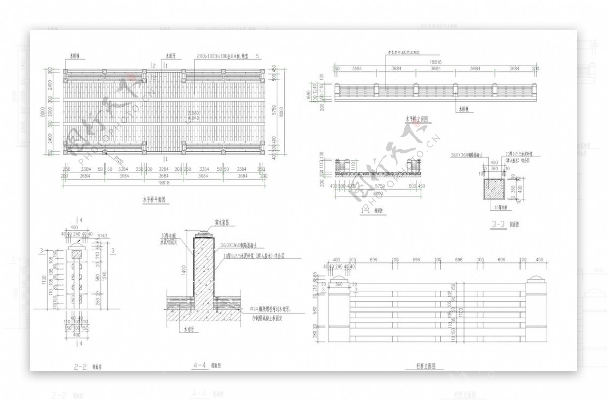 CAD公园绿化桥路道路绿化