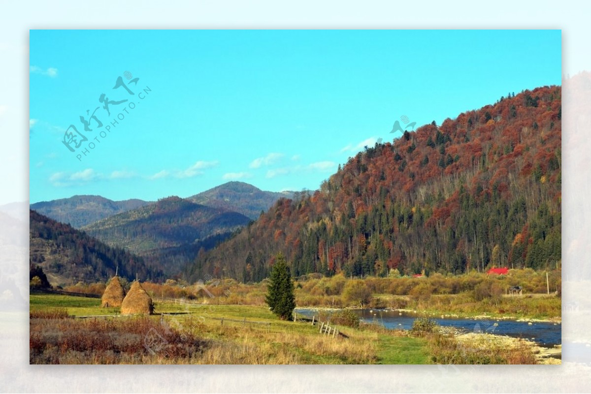 山脉树木风景