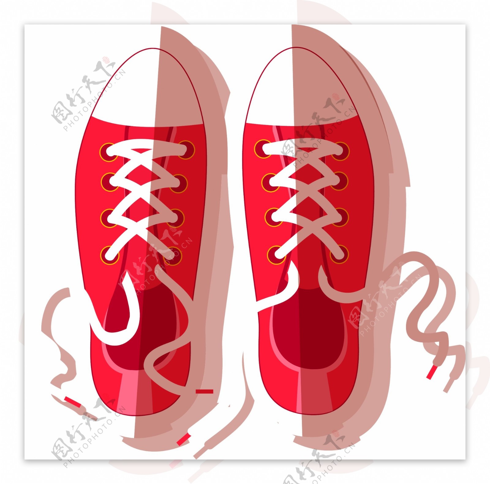 卡通红色布鞋矢量元素