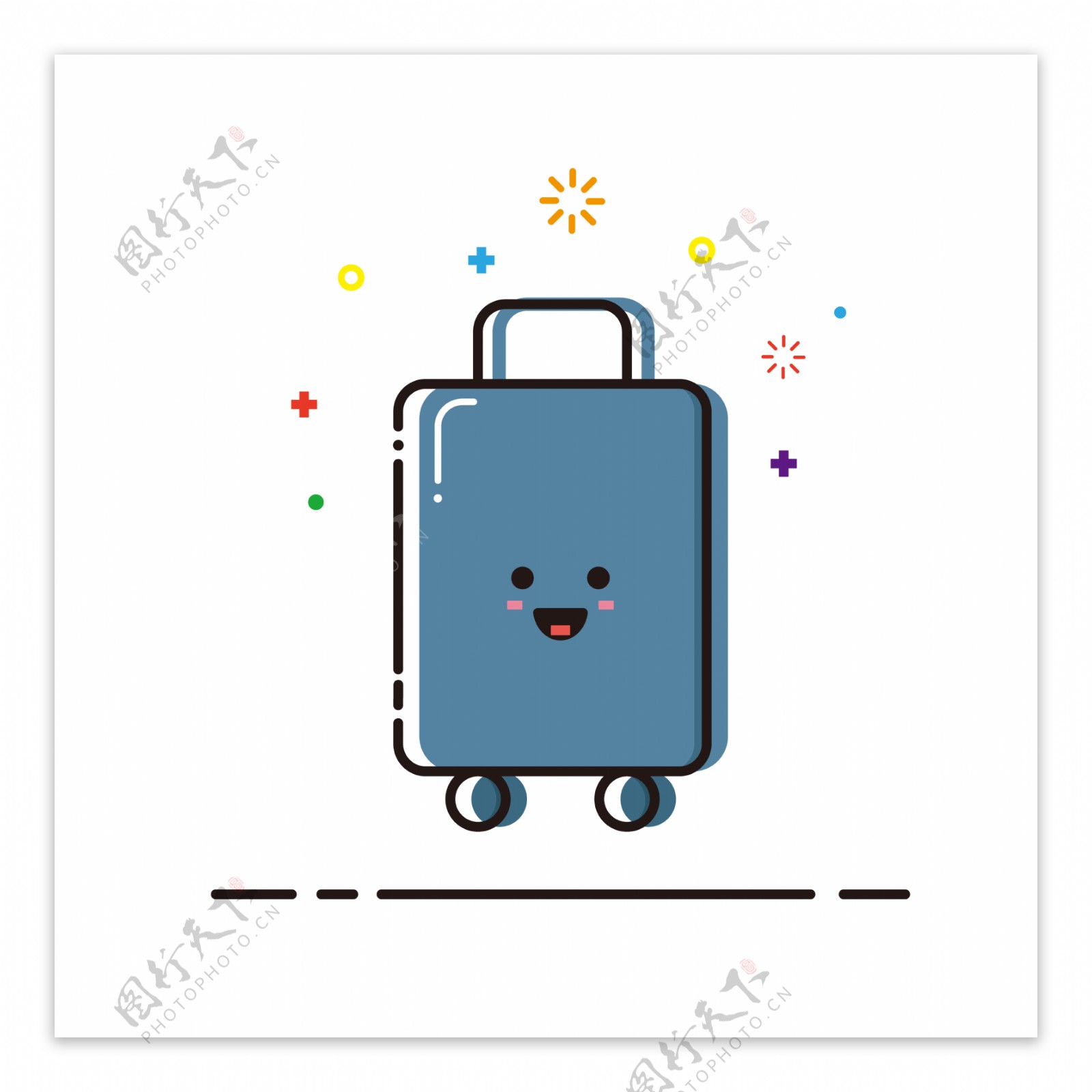 行李箱mbe卡通可爱矢量生活用品元素