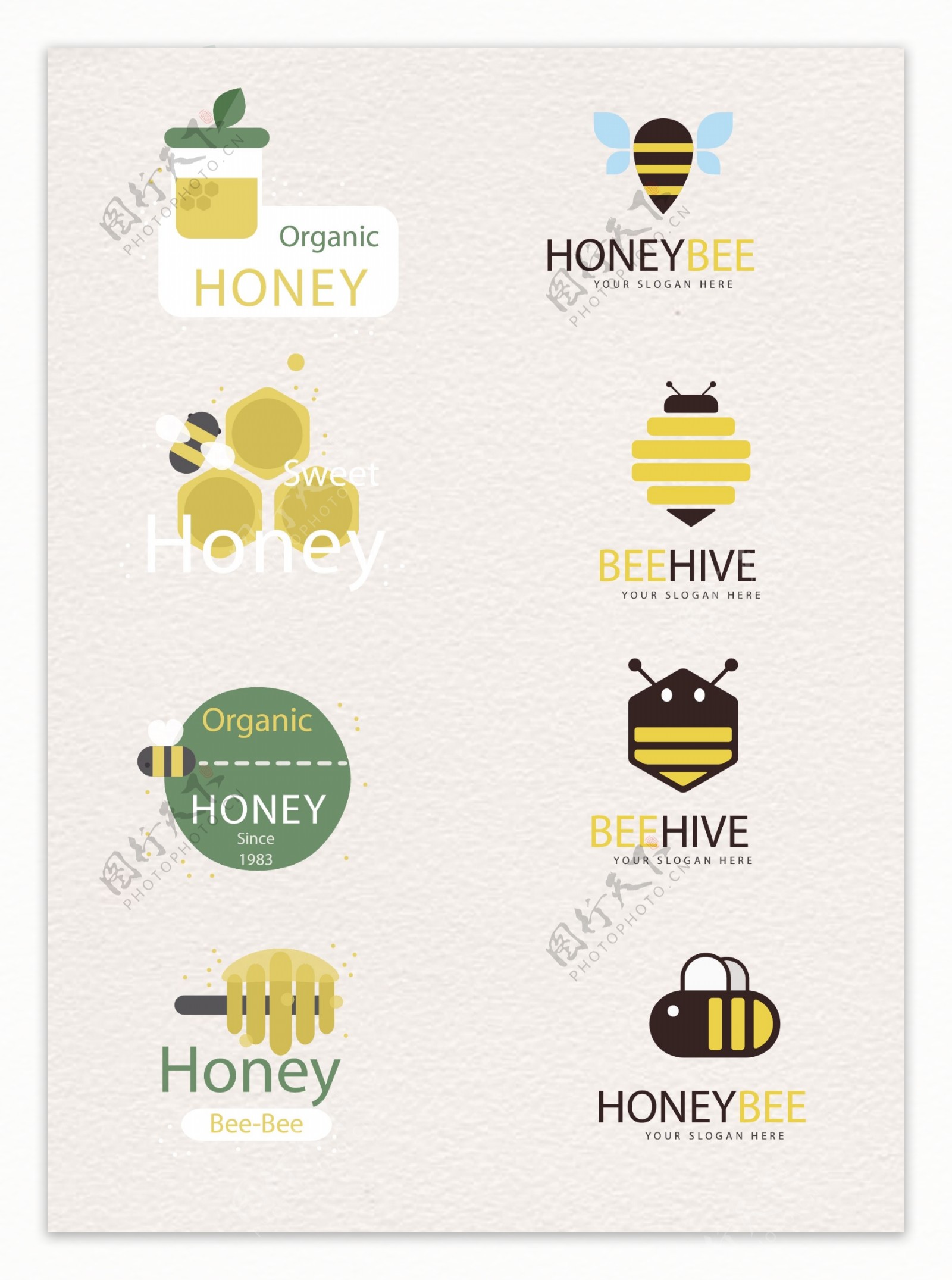 淡色时尚设计蜜蜂图标