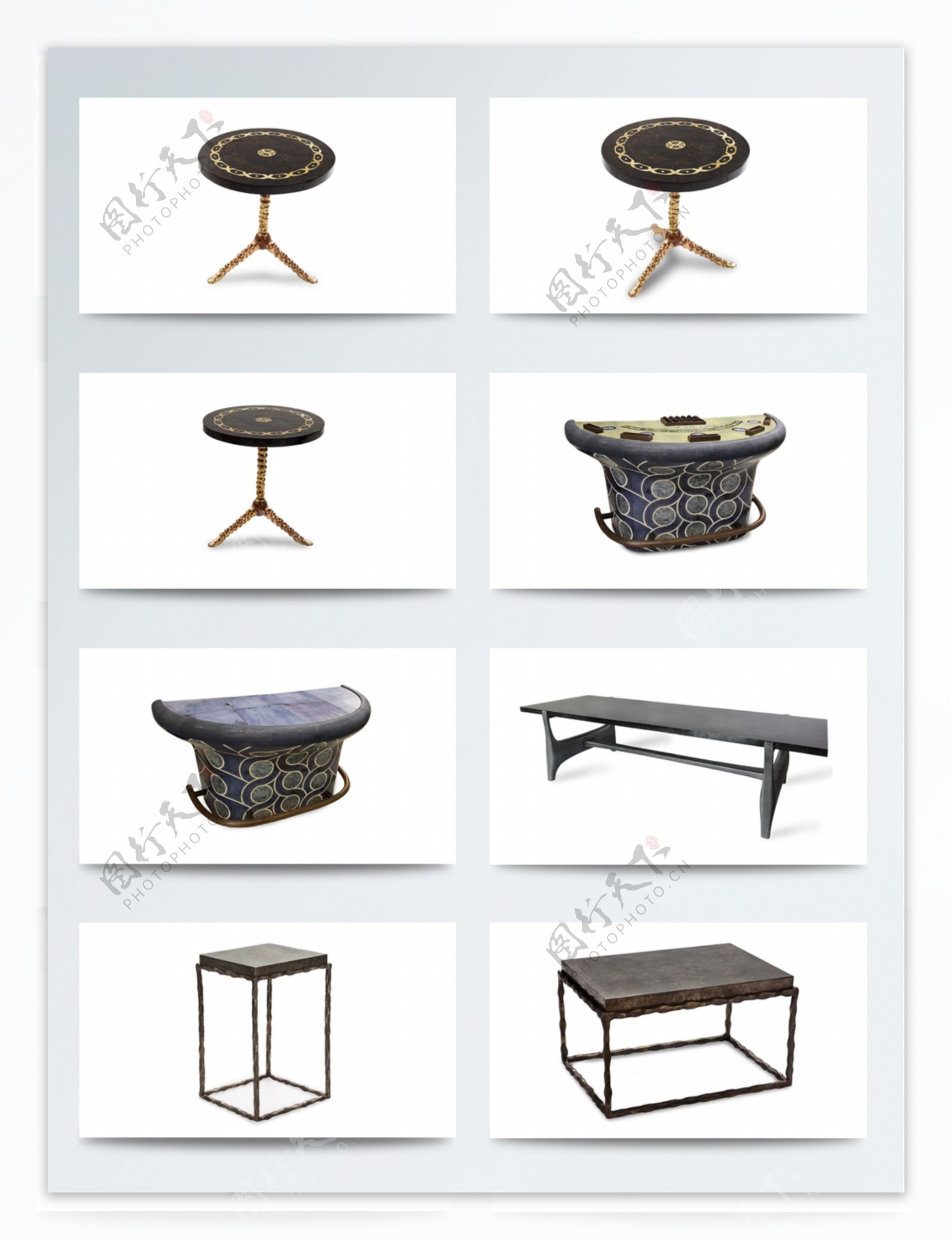 中国风古典木质桌椅图