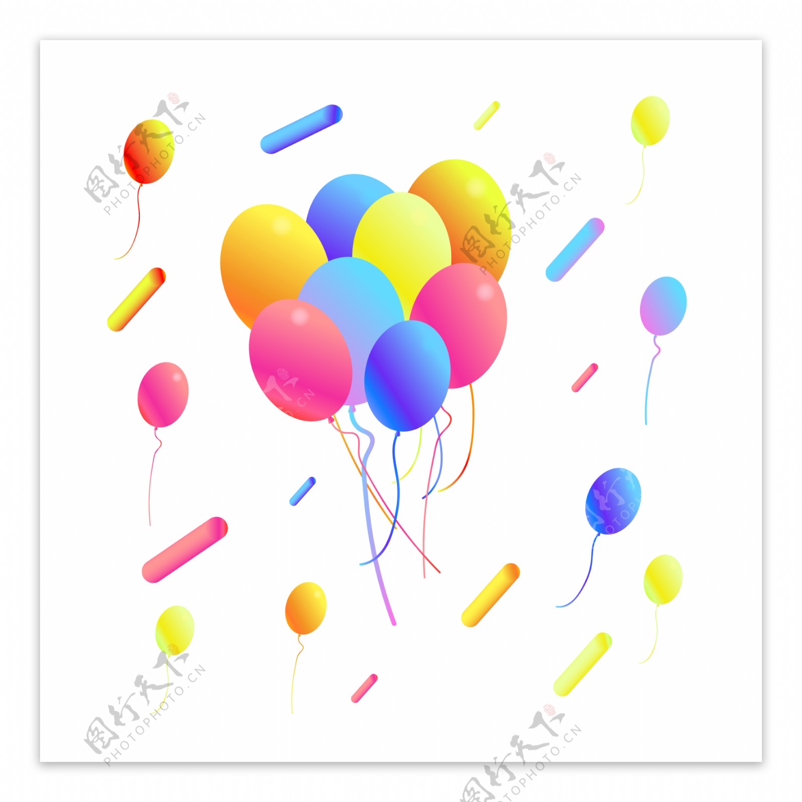 漂浮素材电商双十一双十二气球矢量商用元素