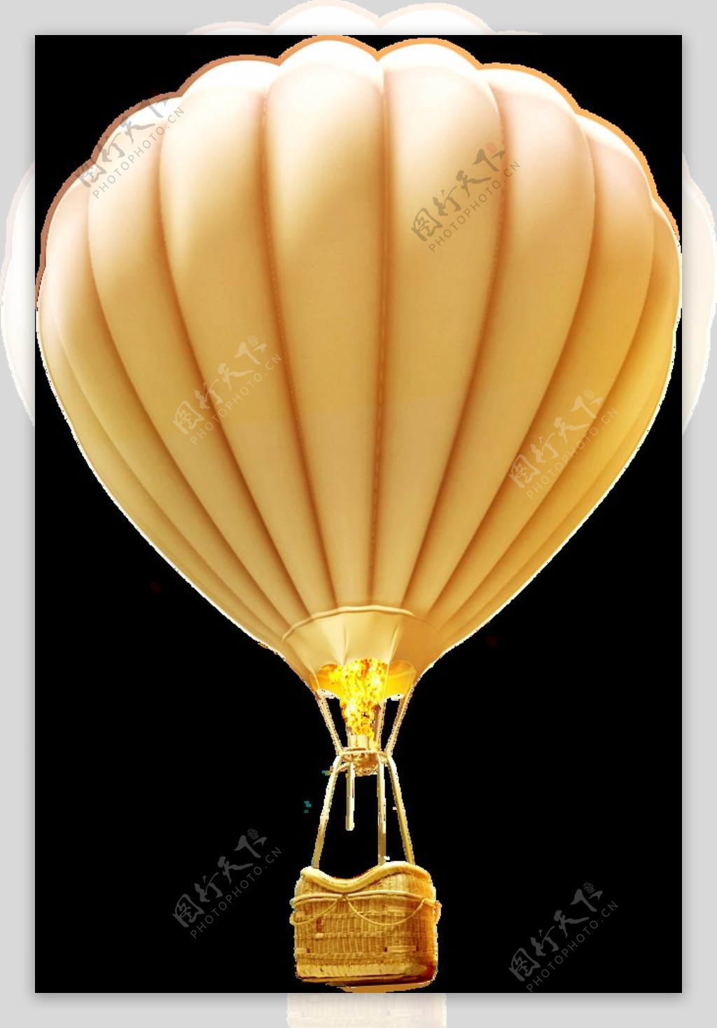 金色热气球png节日双十一氛围装饰