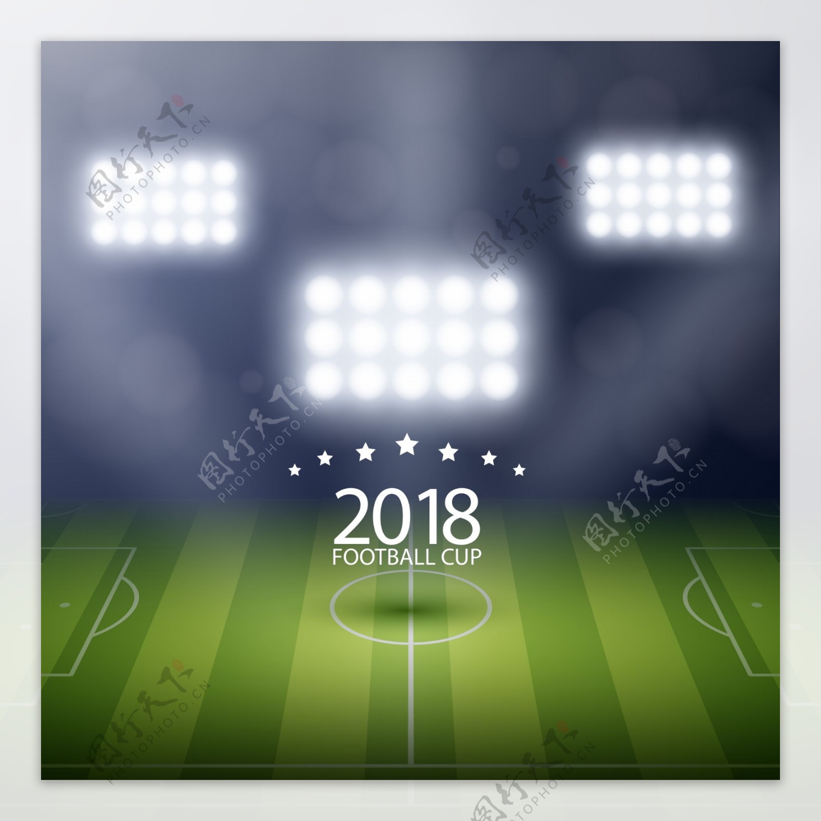2018世界杯足球赛球场灯光背景