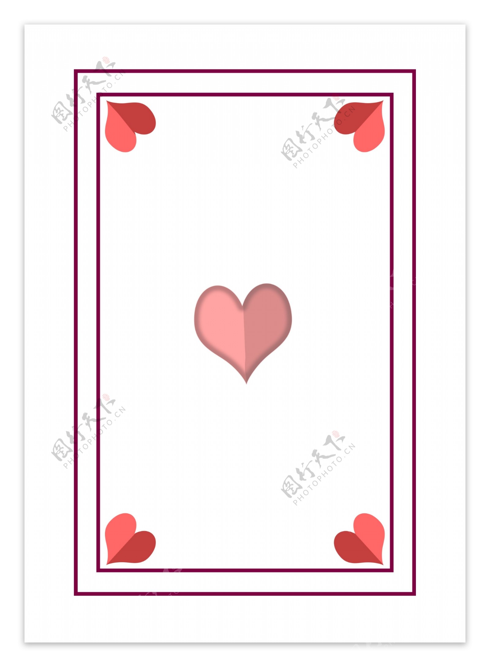 扑克边框红桃元素设计
