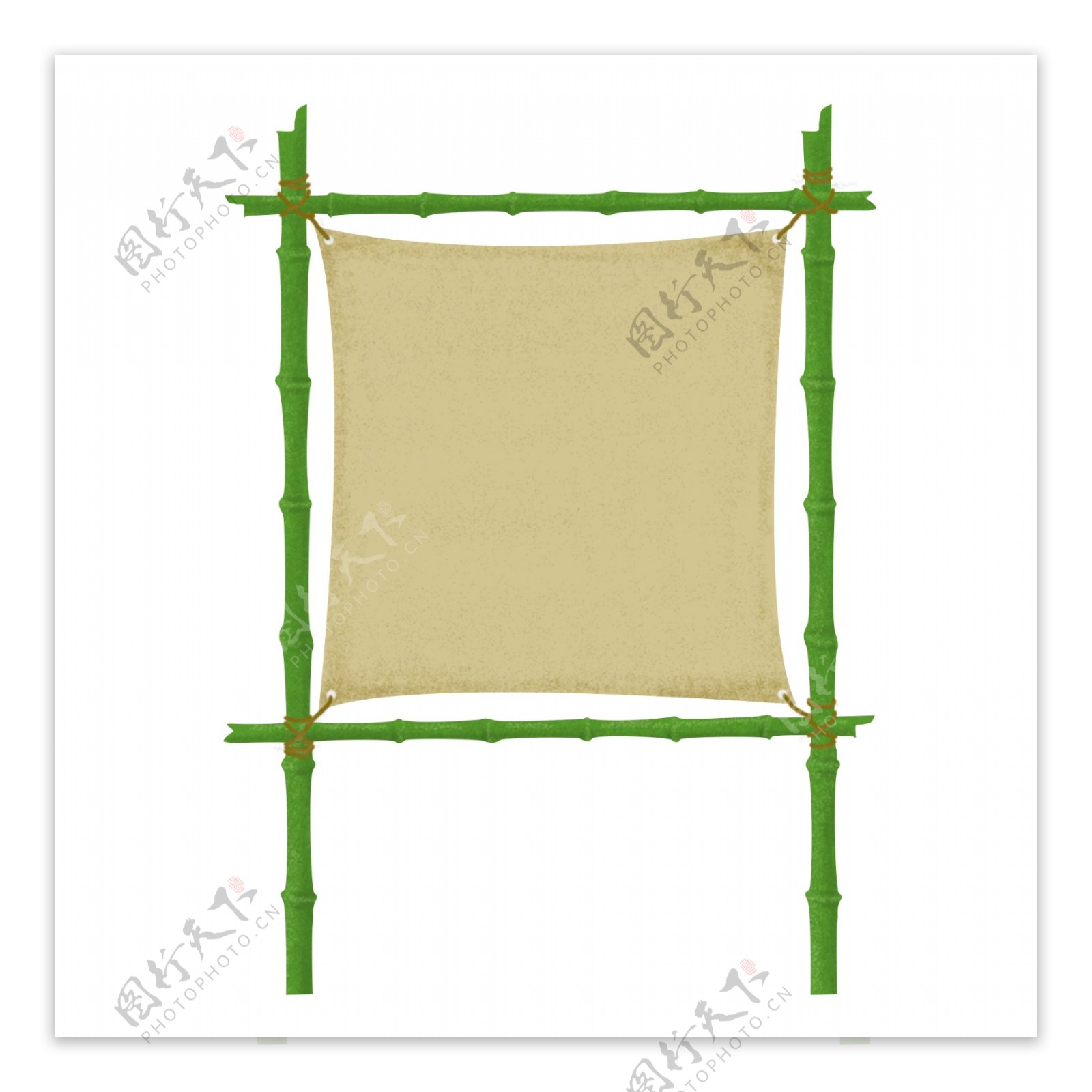 手绘植物竹子边框