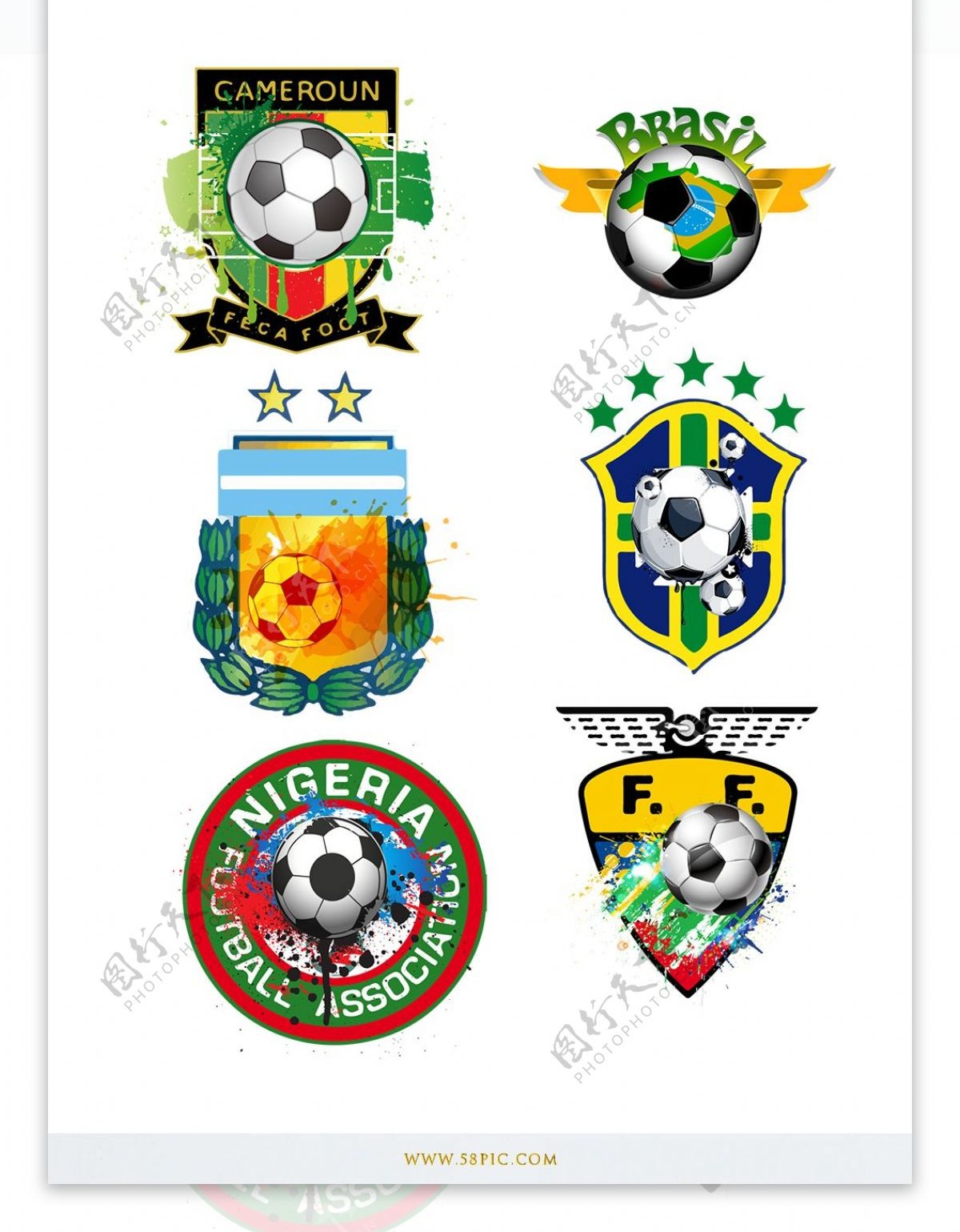 俄罗斯世界杯足球装饰元素原创素材下载