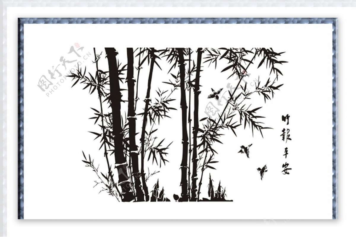 硅藻泥图中国风竹子图