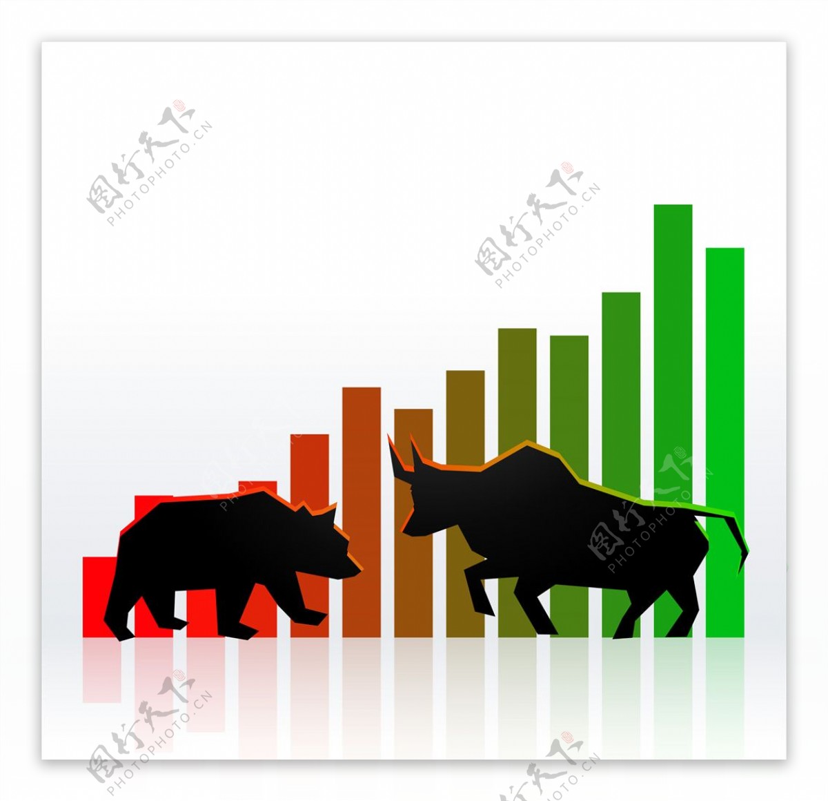 股票市场牛和熊展示