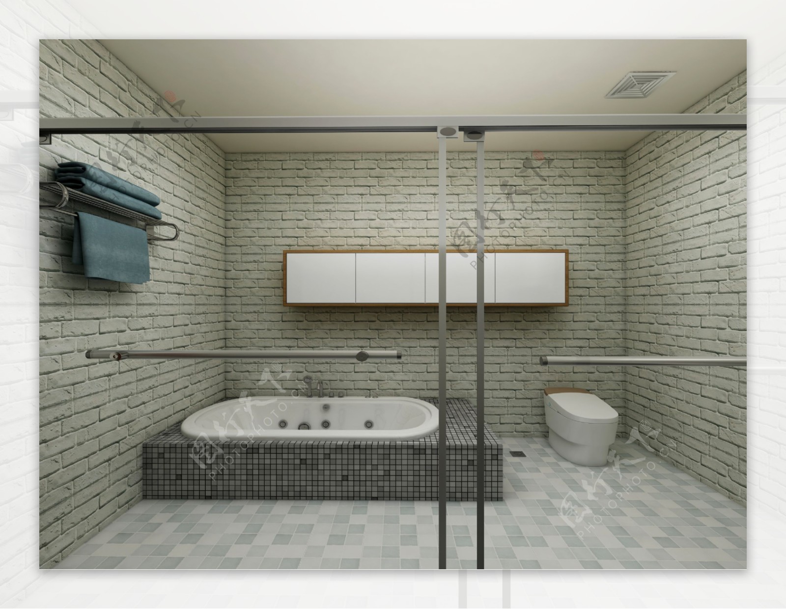 新中式浴室装修效果图