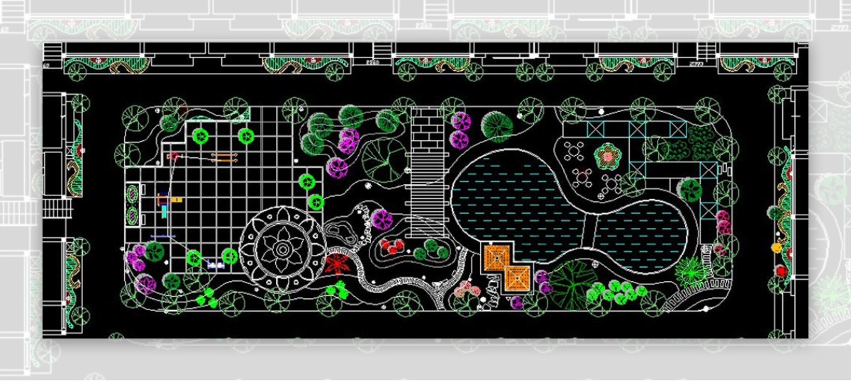 屋顶花园CAD平面图