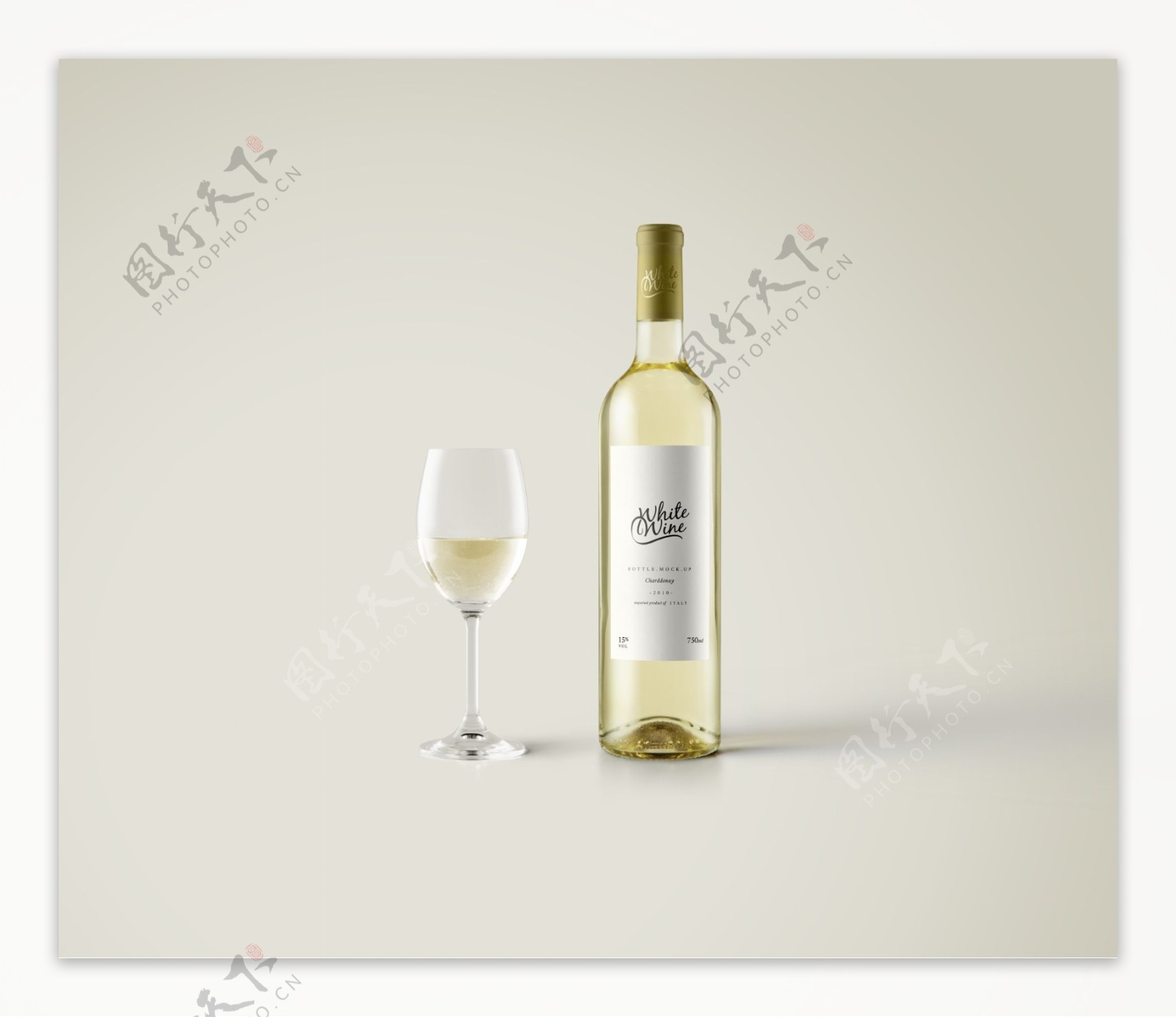 白葡萄酒瓶设计