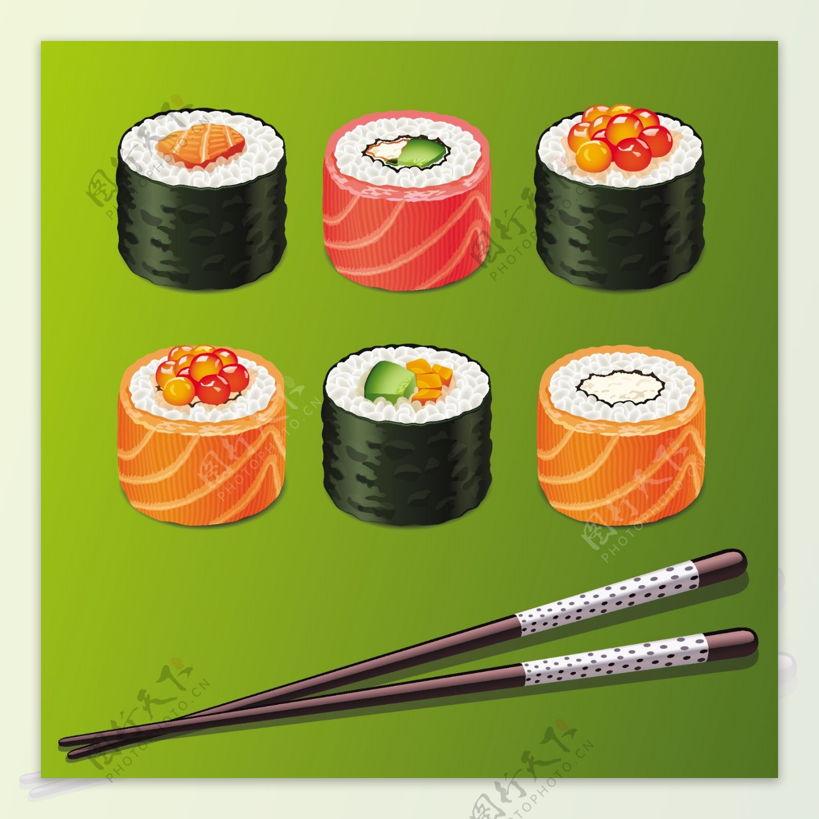 日本寿司矢量素材