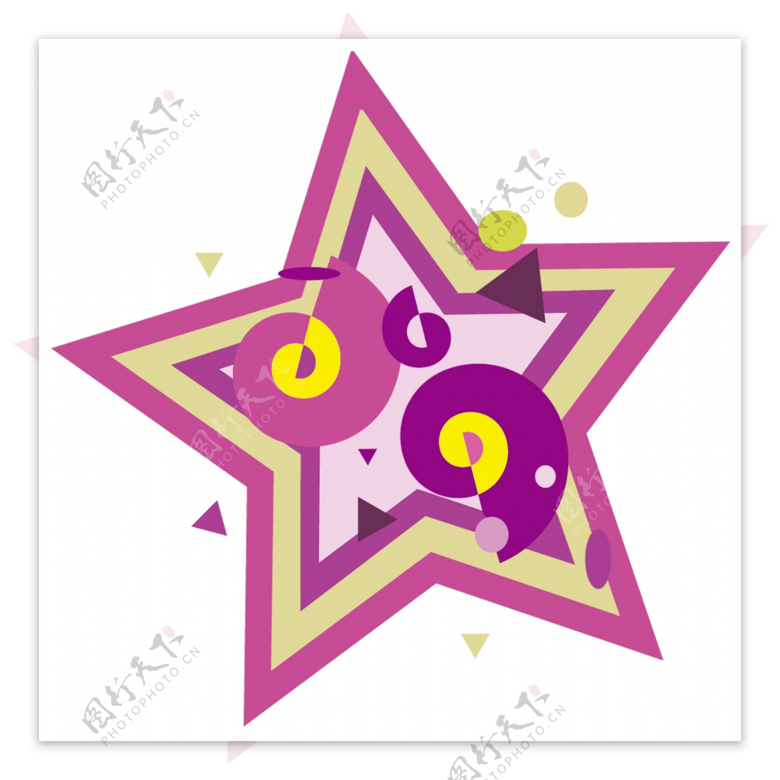 几何形状星星粉色调背景素材元素