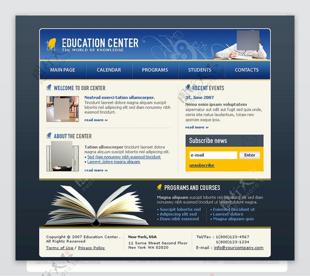 欧美教育网站模板