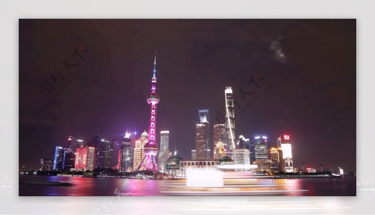 上海外滩浦东夜景延时摄影