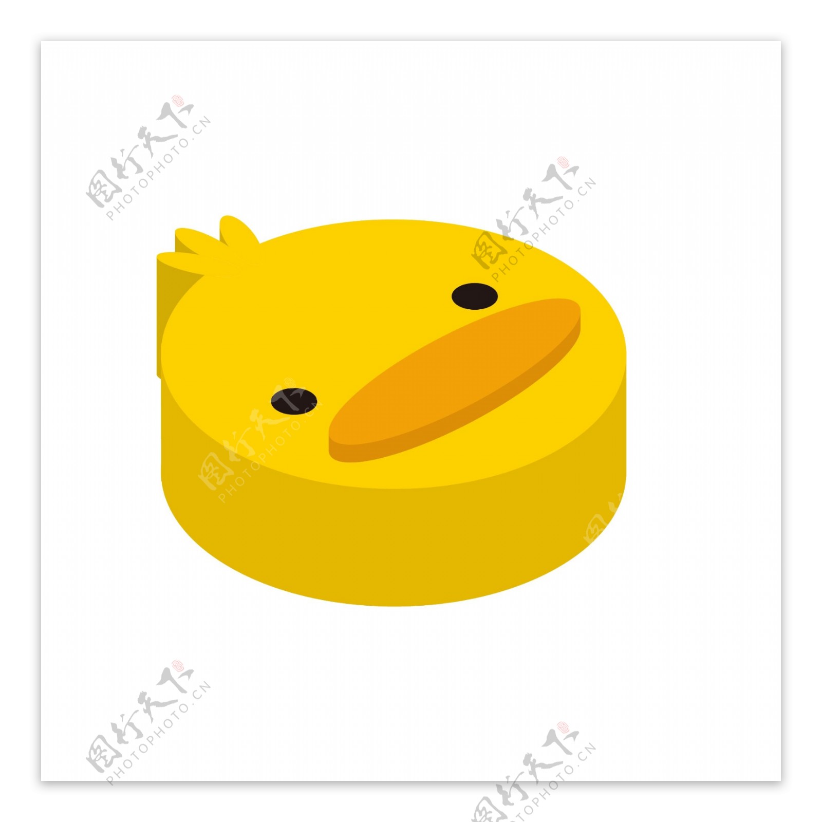 2.5D可爱小黄鸭头像立体图标可商用元素