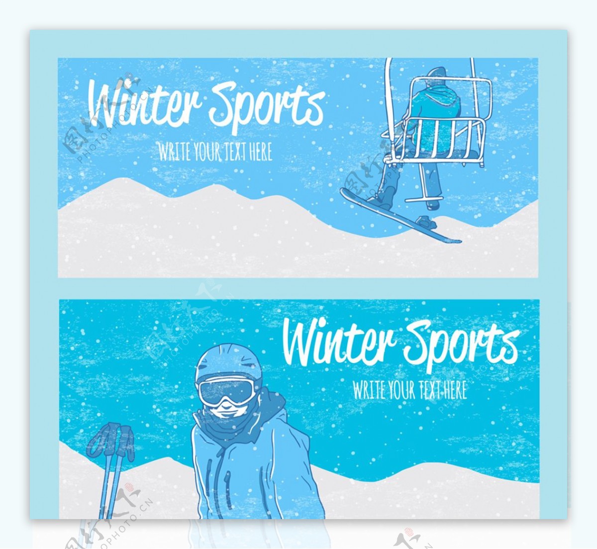 2款彩绘冬季运动banner