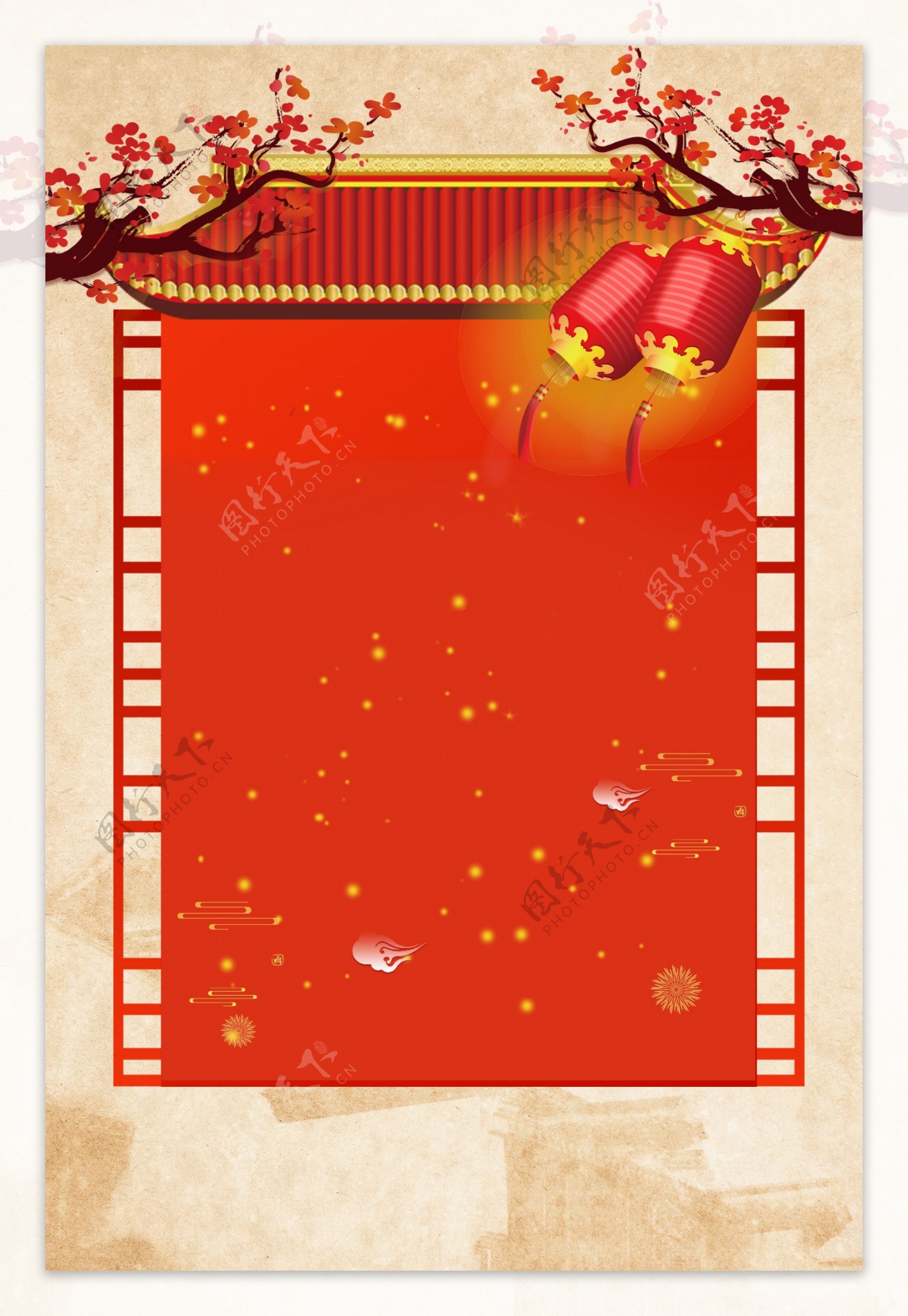 喜庆新年喜庆红色广告背景图
