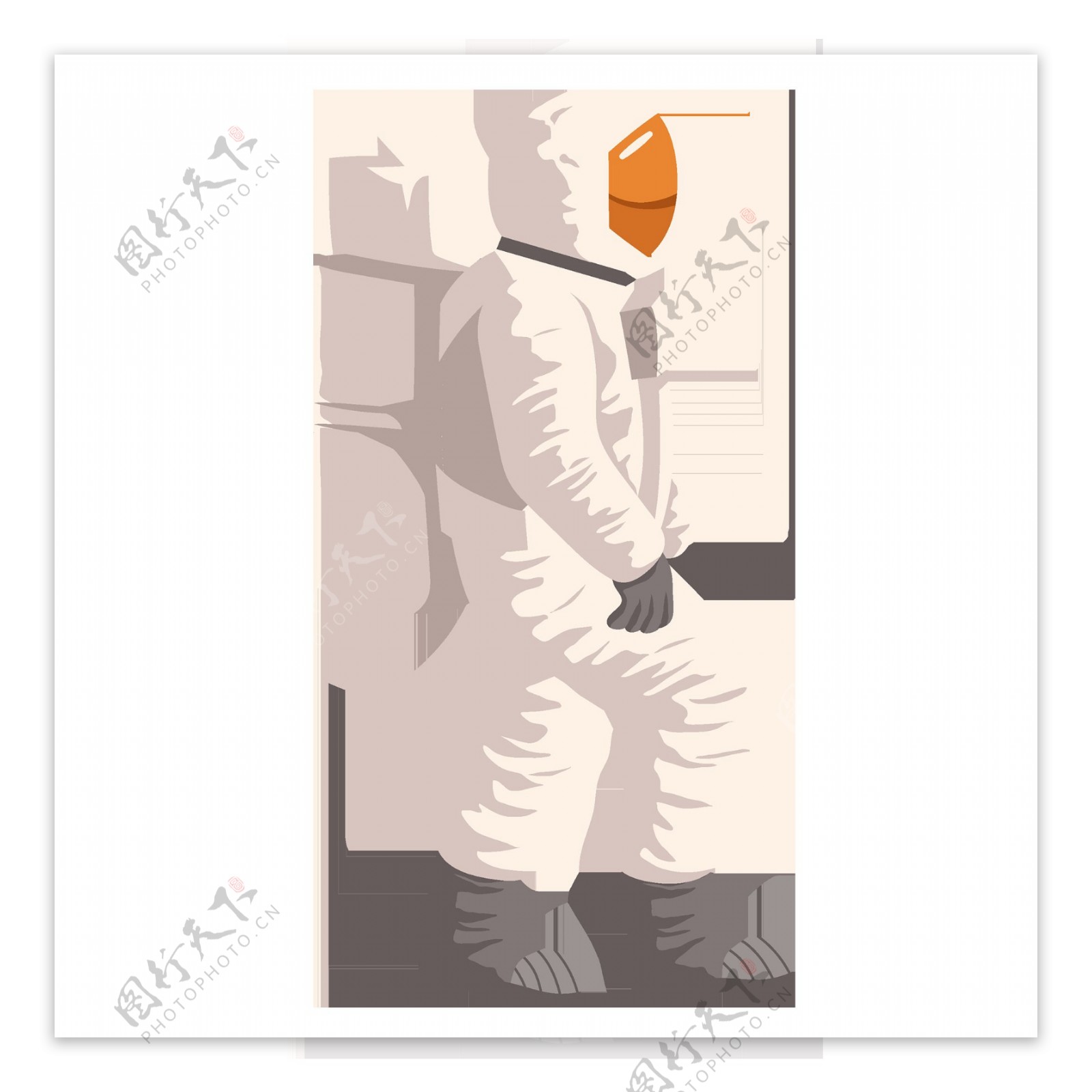 简约创意穿白色太空服的宇航员可商用元素