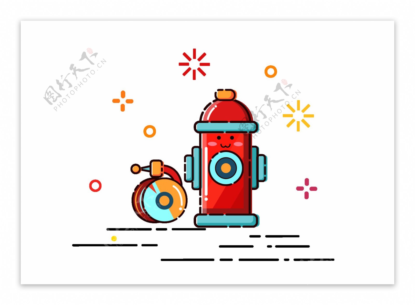 卡通消防栓背景设计元素