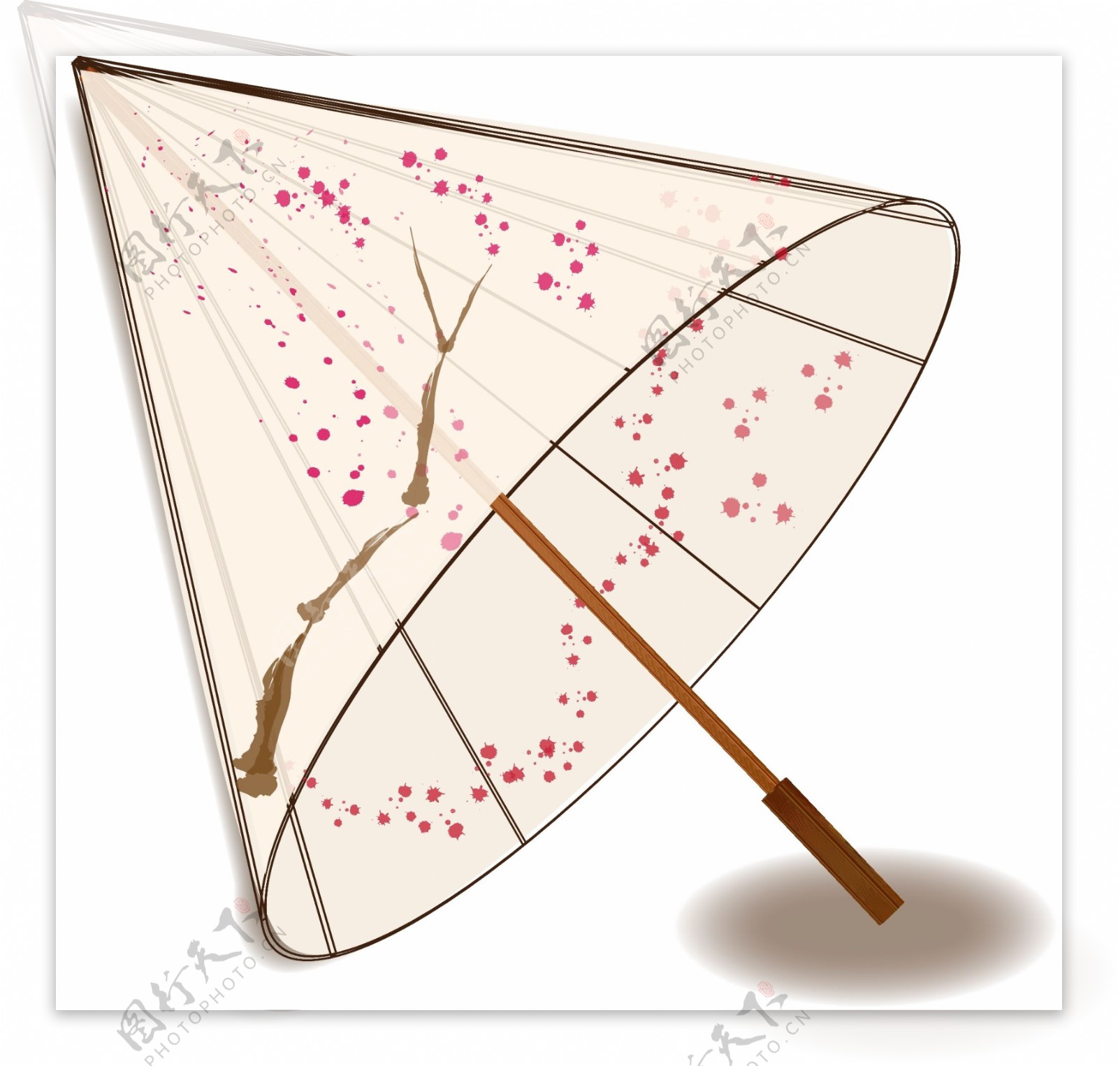 中国风浅色梅花油纸伞