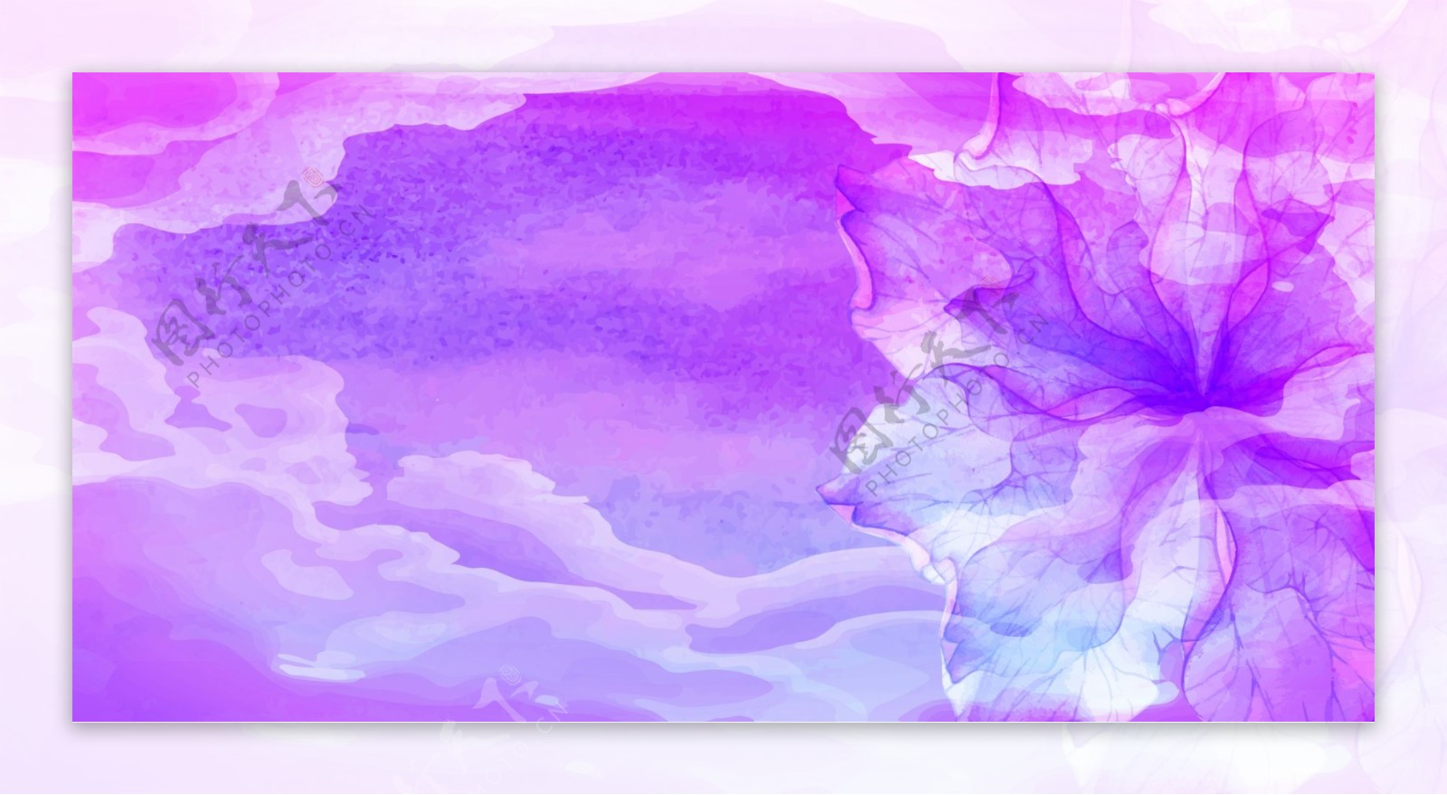 梦幻紫色花卉展板背景