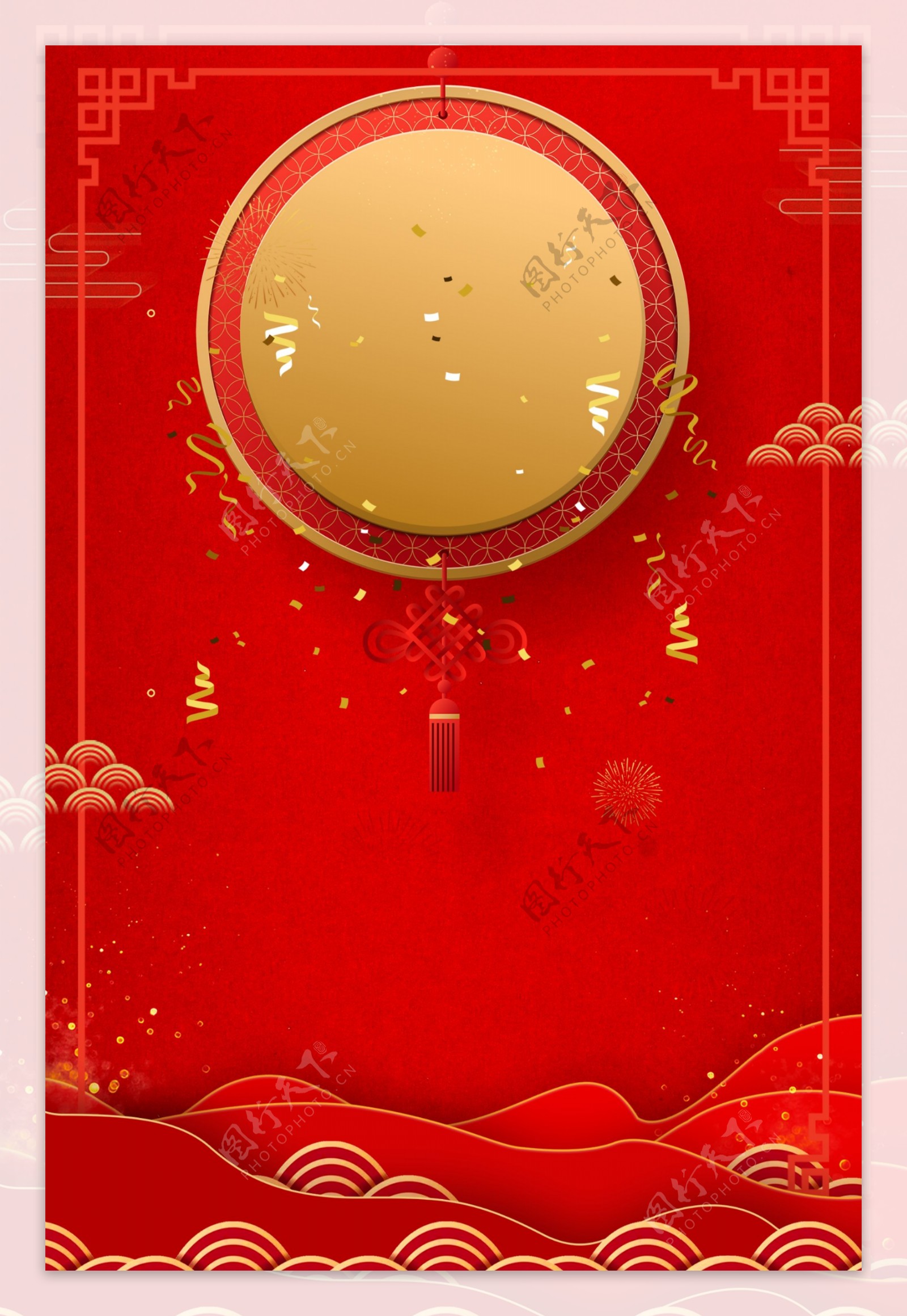 红色喜庆中国新年背景