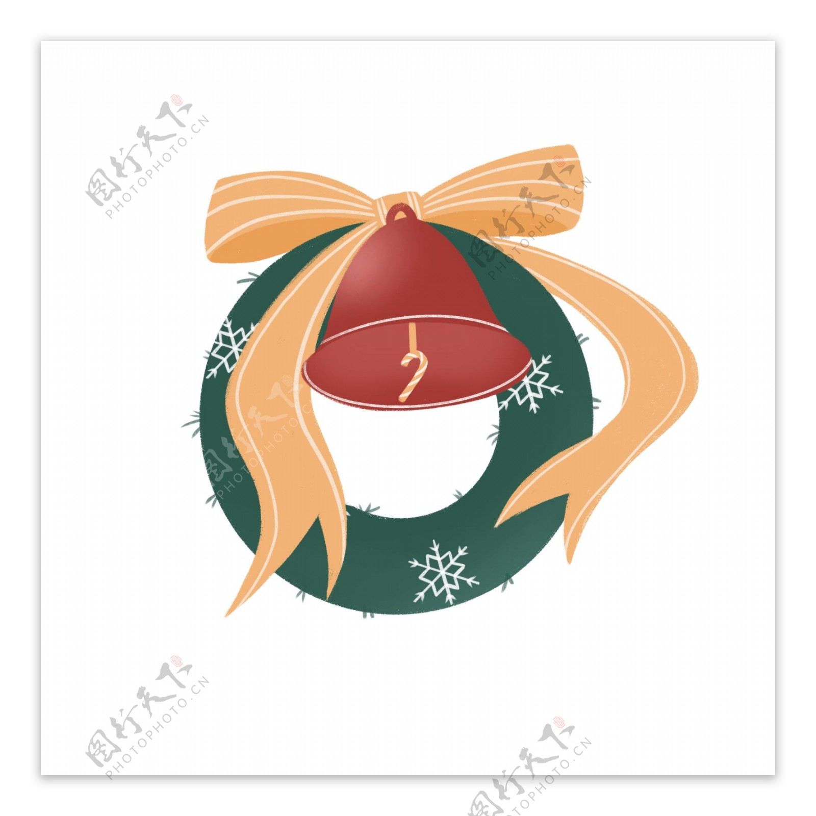 手绘风欢乐圣诞之铃铛挂饰装饰素材