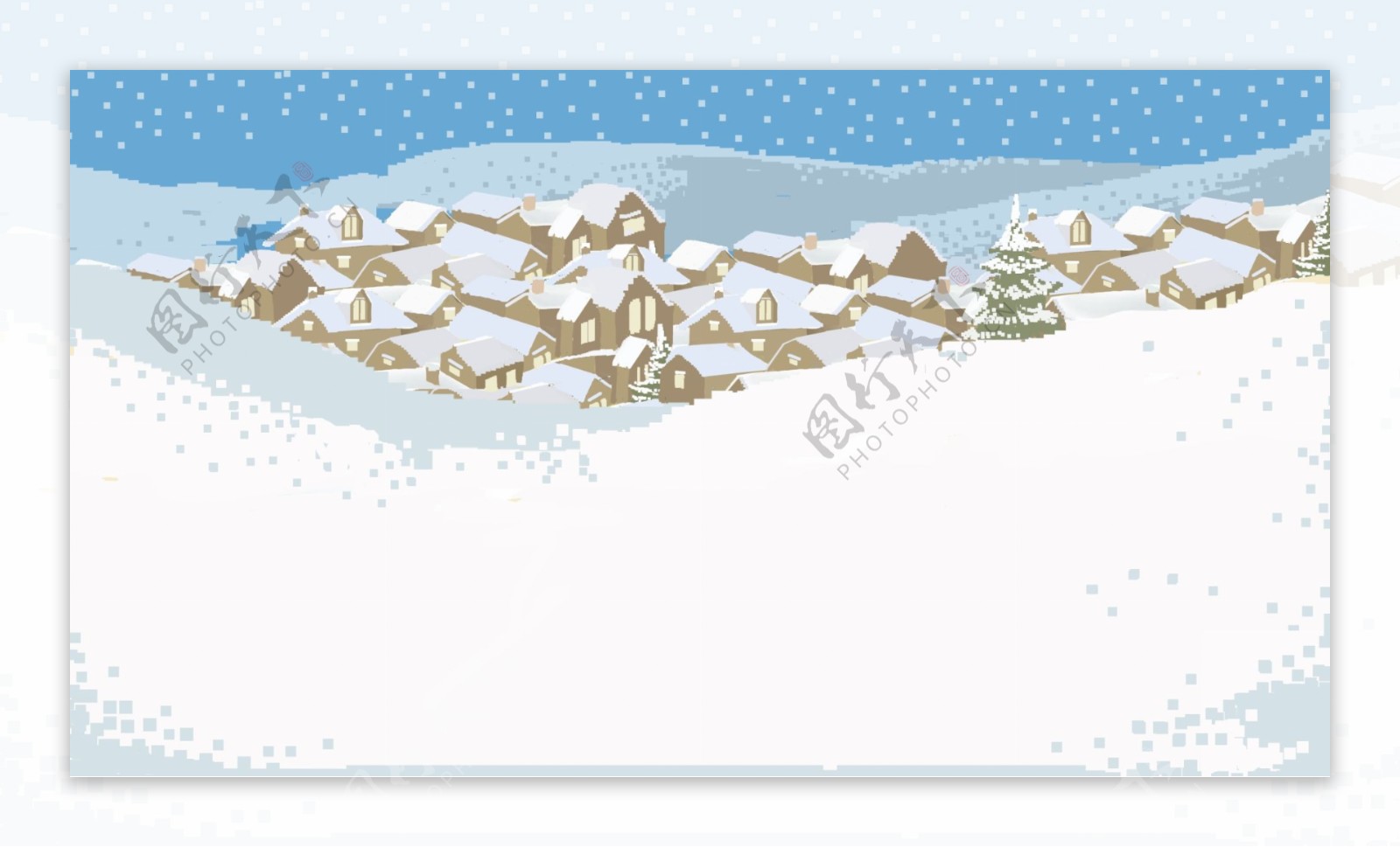 手绘冬天白色雪花背景素材