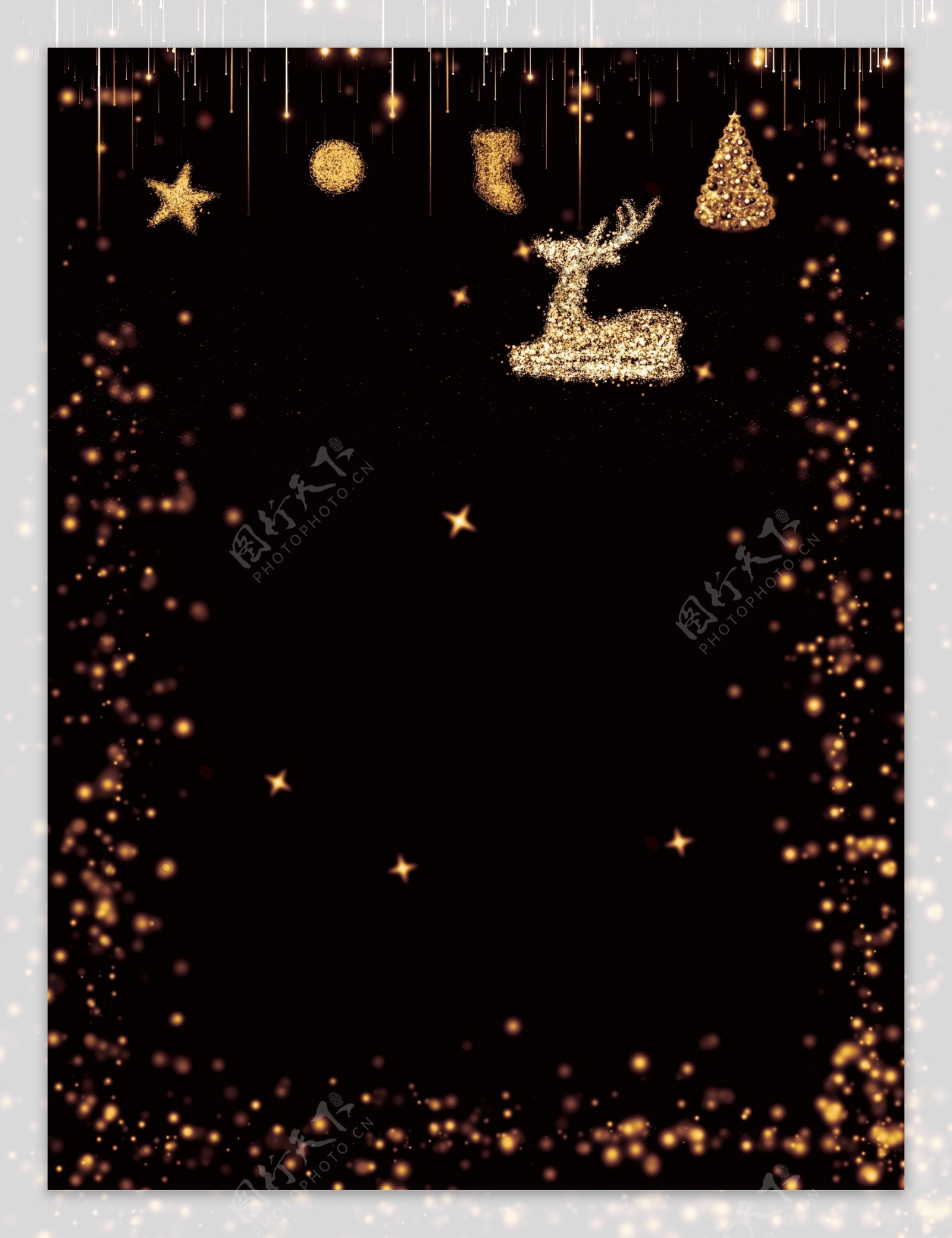 黑金风麋鹿圣诞节背景