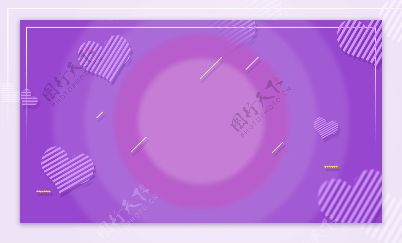 紫色浪漫七夕创意几何背景设计