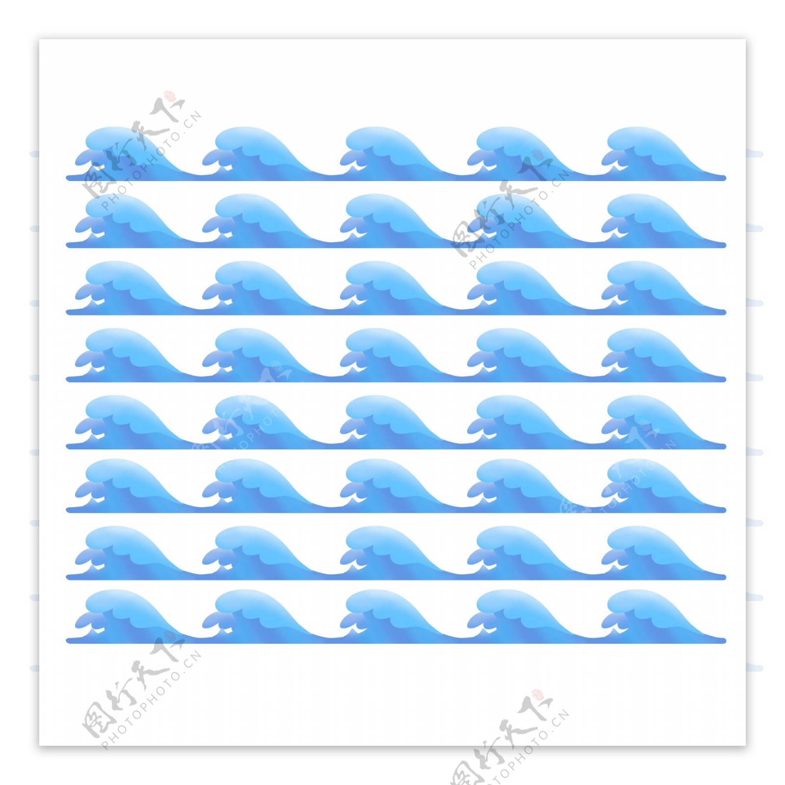 微立体手绘风蓝色海浪底纹可商用元素