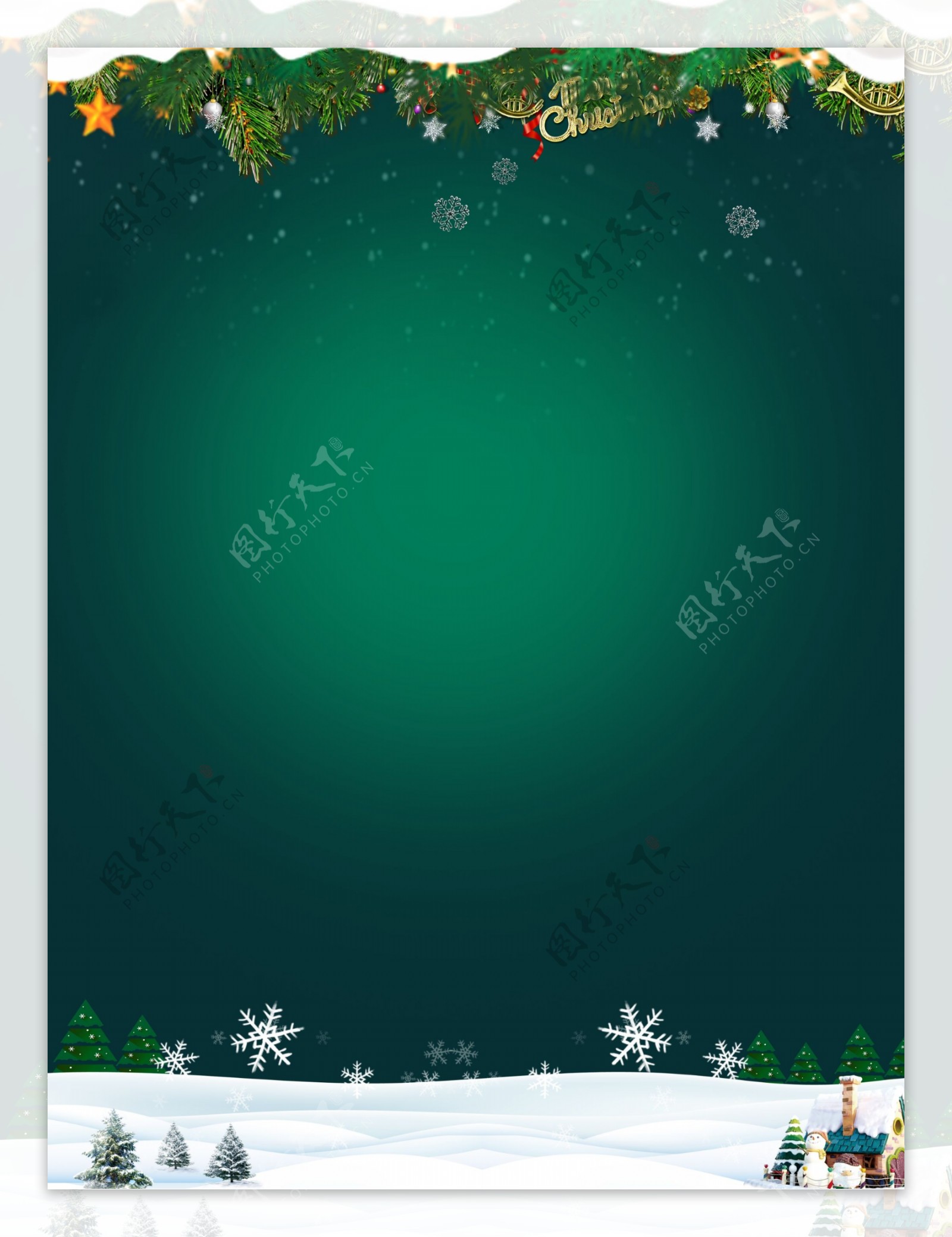 绿色圣诞节主题促销背景设计