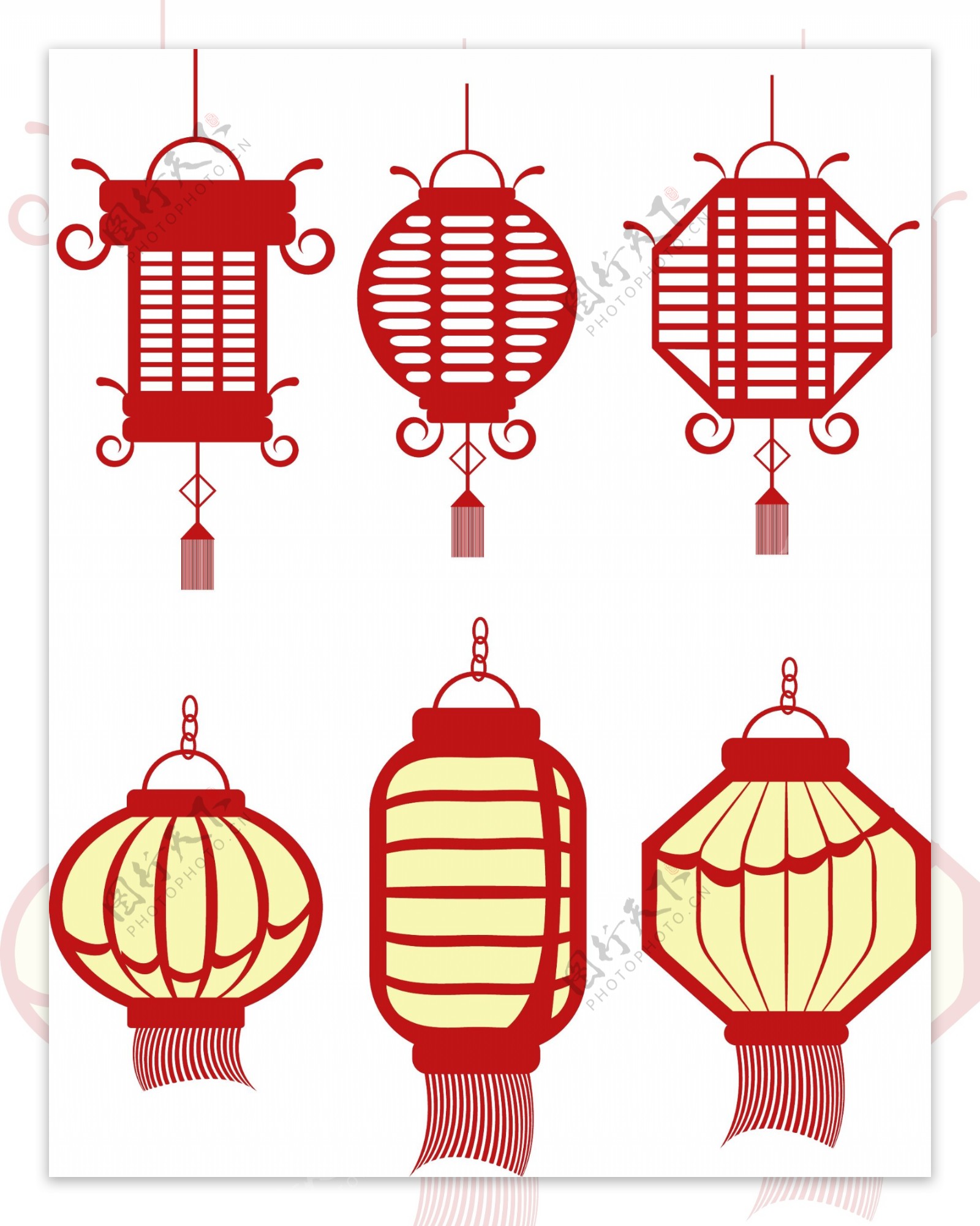 红色新年创意灯笼可商用