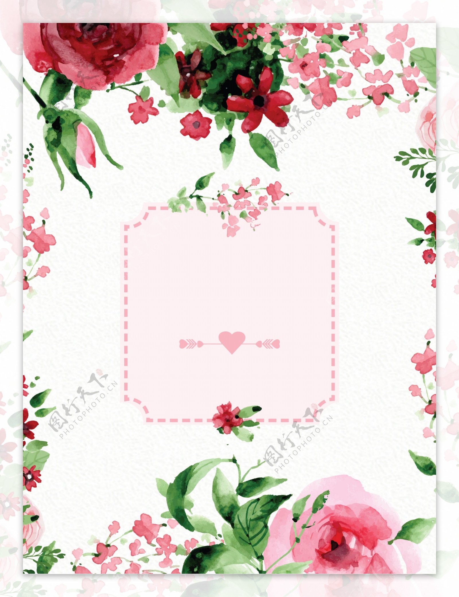 粉色玫瑰花广告背景