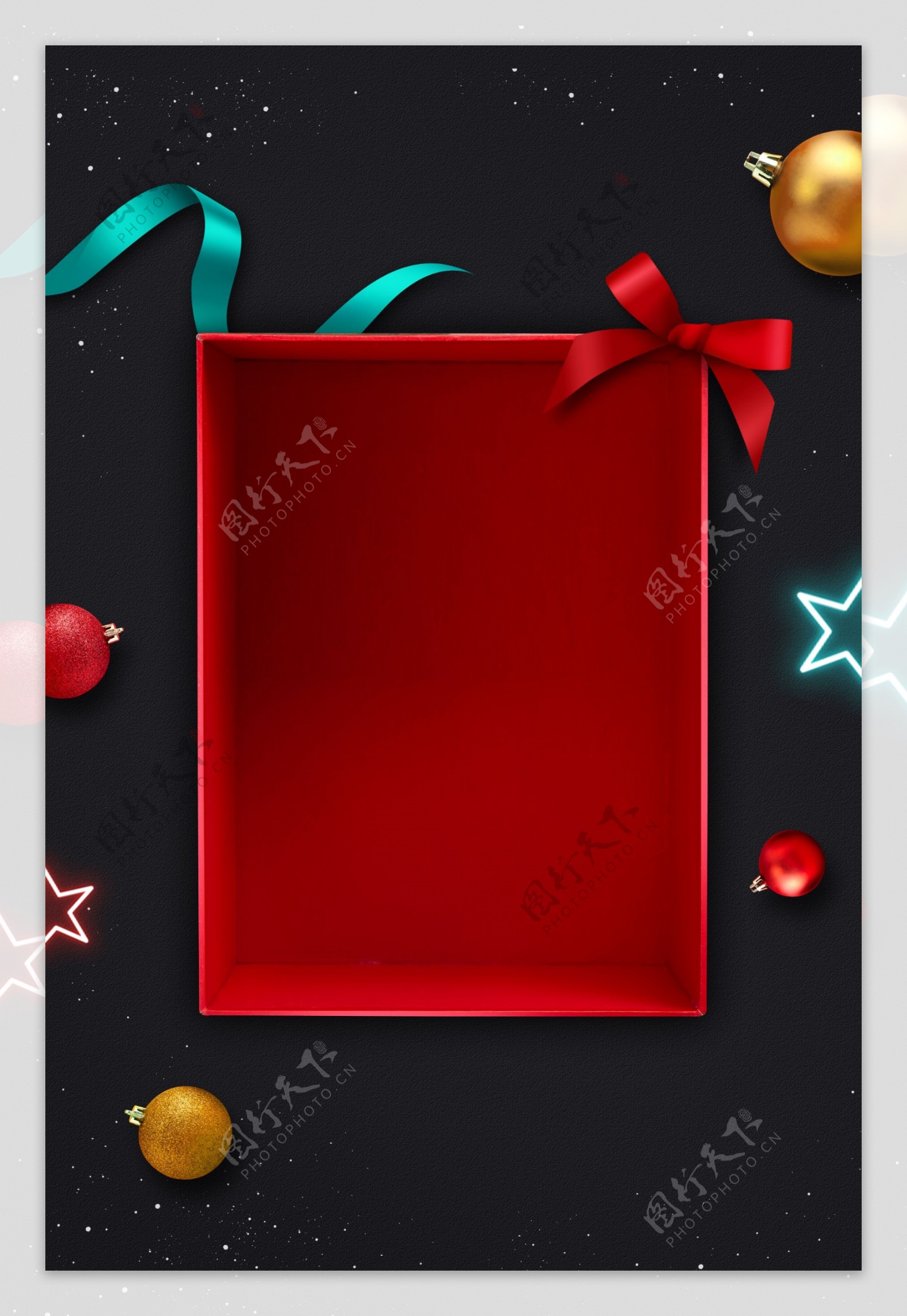 红黑色圣诞主题邀请函背景素材