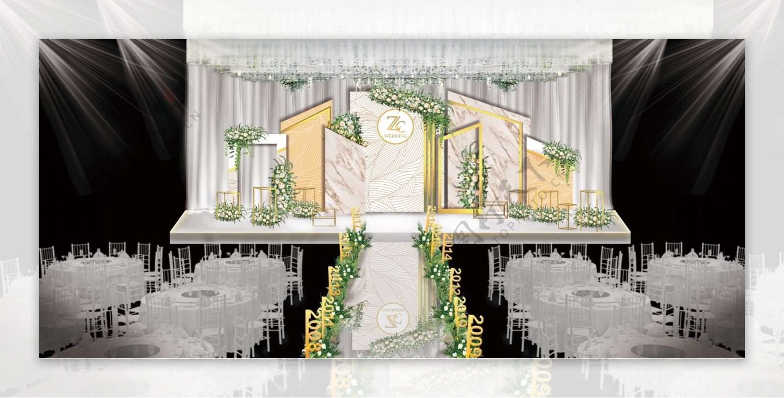 香槟色婚礼设计图