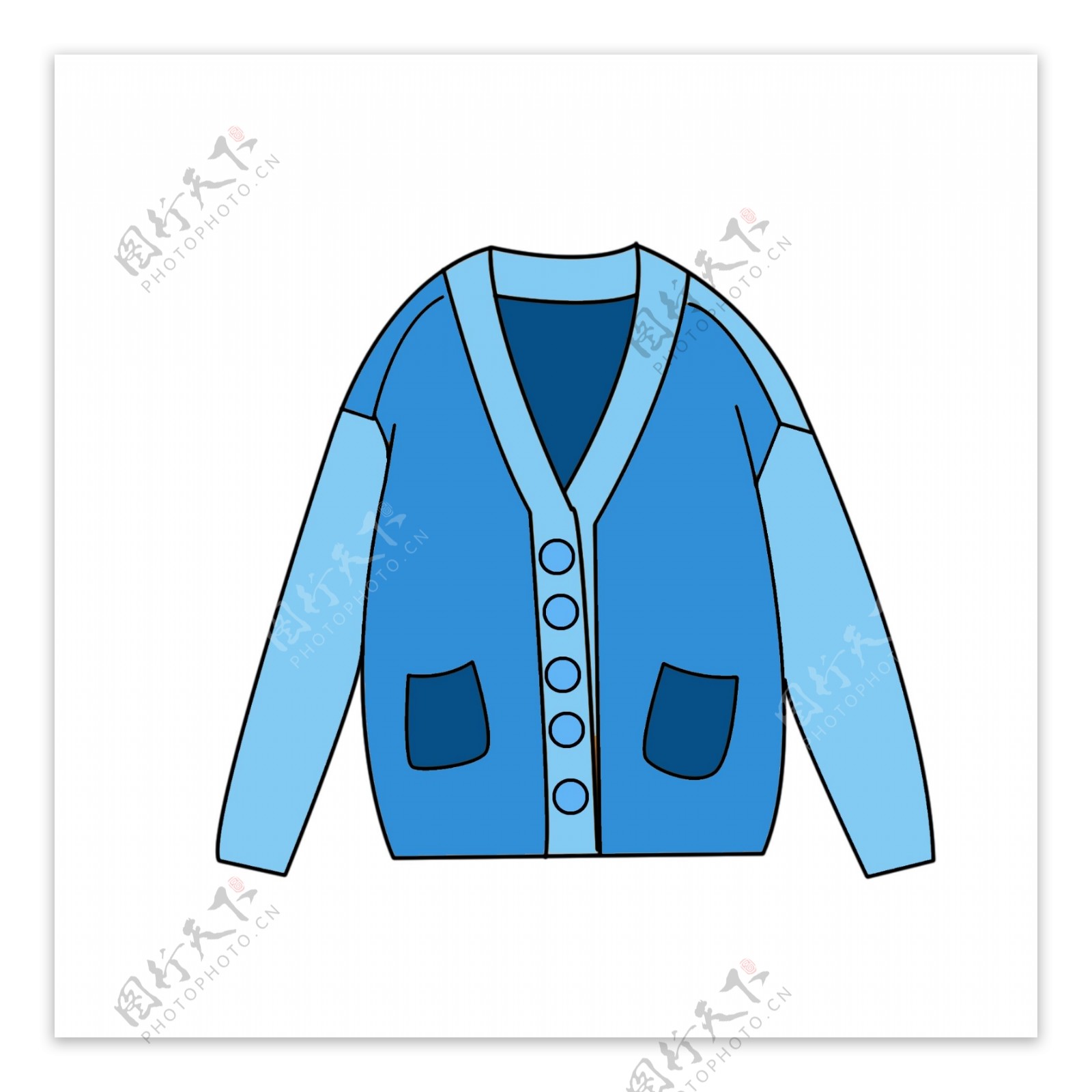 蓝色可爱简约时尚创意开衫外套