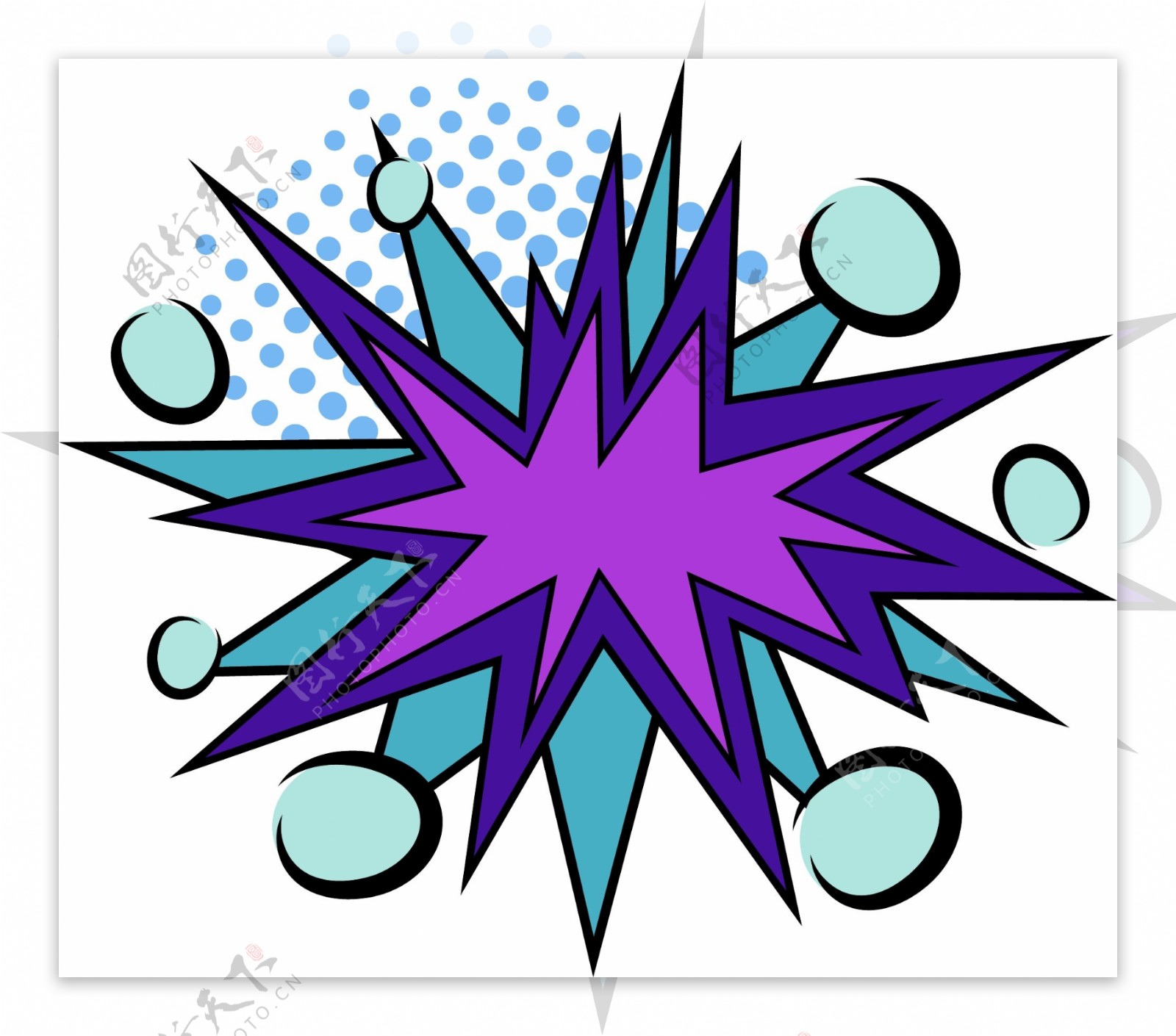 蓝紫色波普风爆炸框