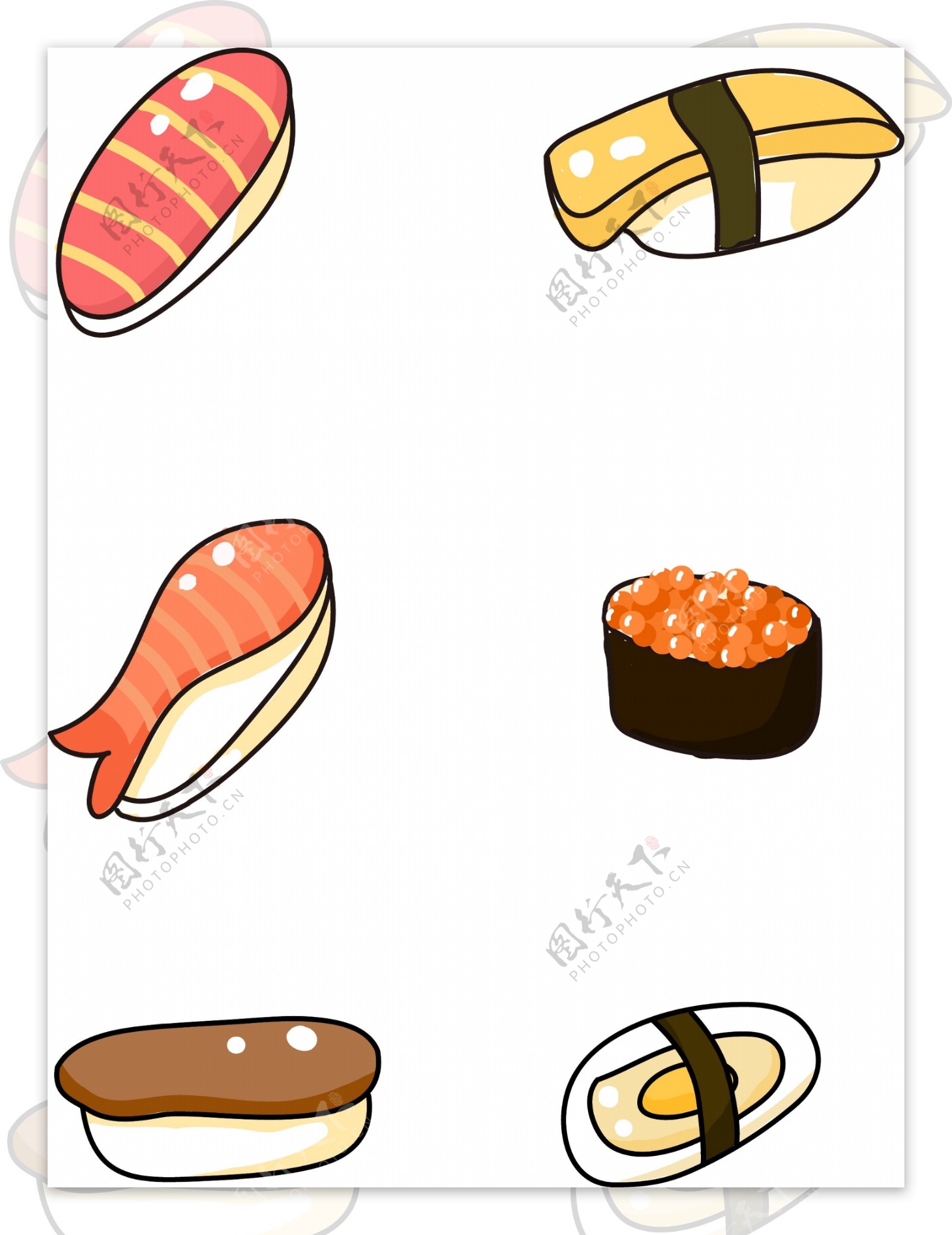 卡通可爱矢量食物寿司美食