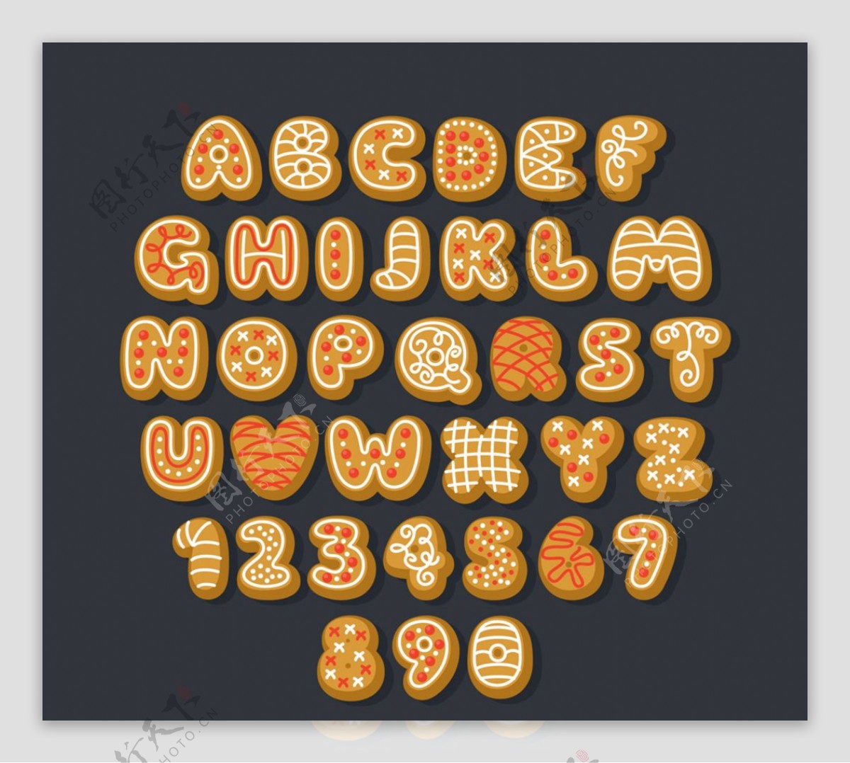 创意饼干字母和数字