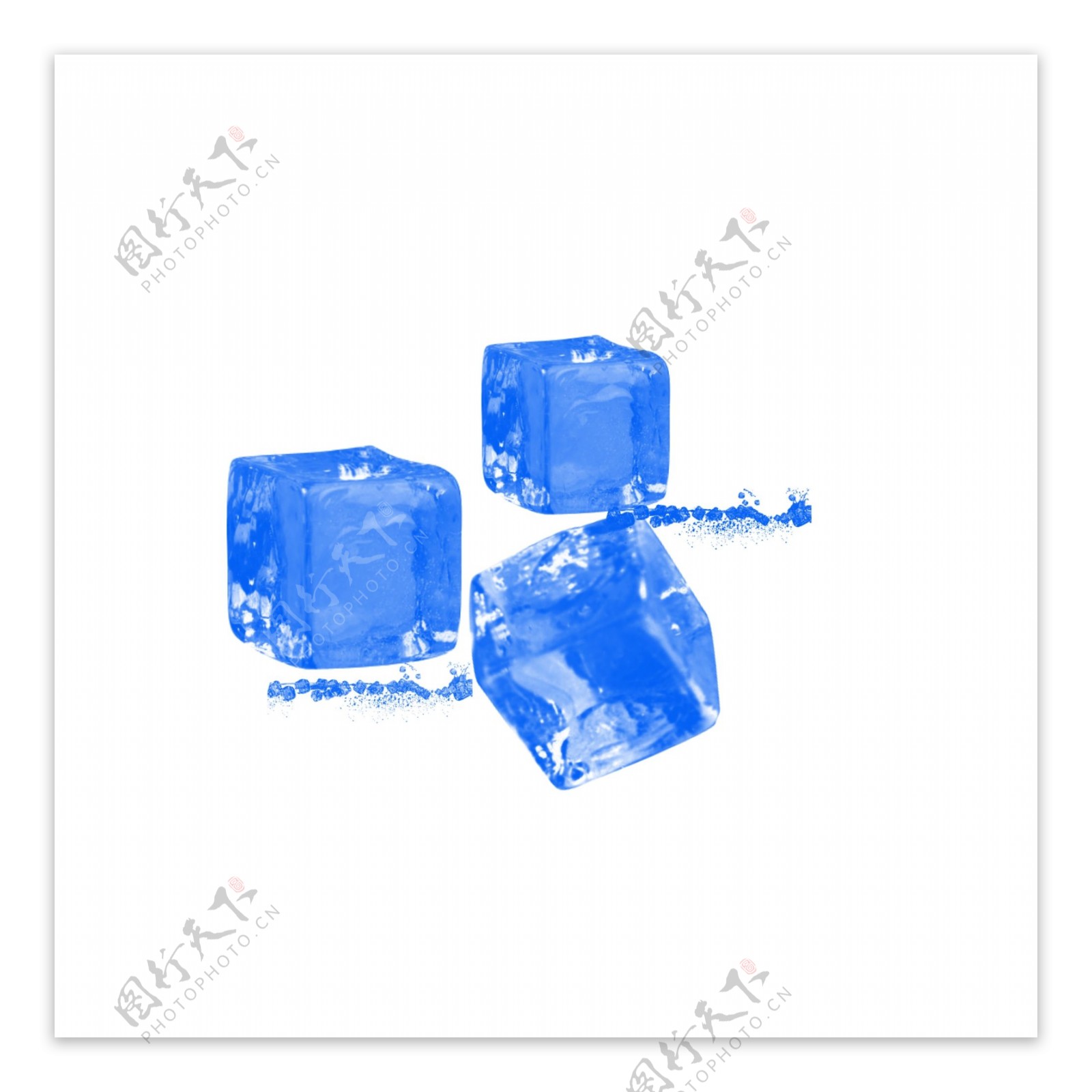 蓝色冰晶几何冰元素